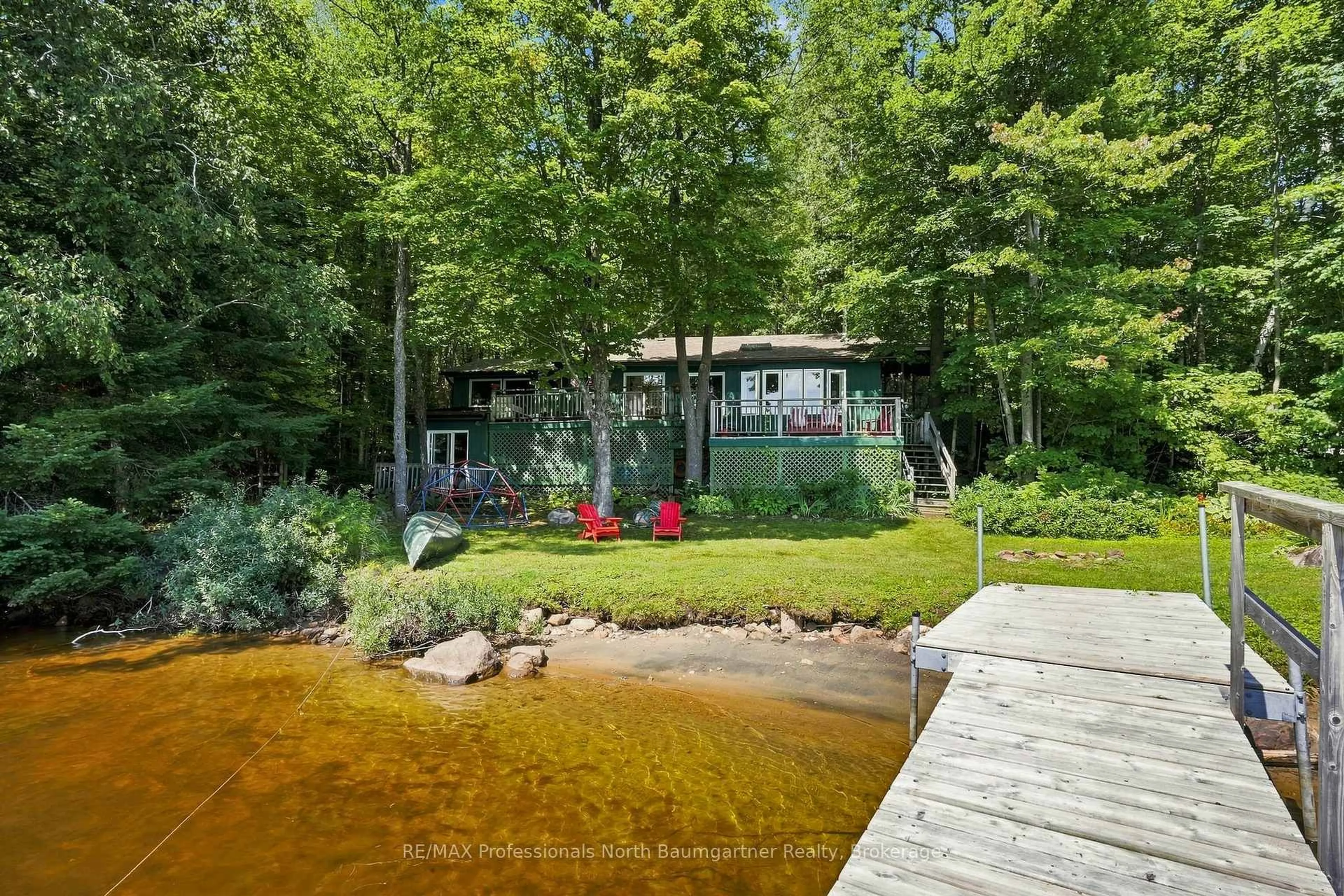 A pic from outside/outdoor area/front of a property/back of a property/a pic from drone, water/lake/river/ocean view for 2020 Alsop Rd, Highlands East Ontario K0M 2R0