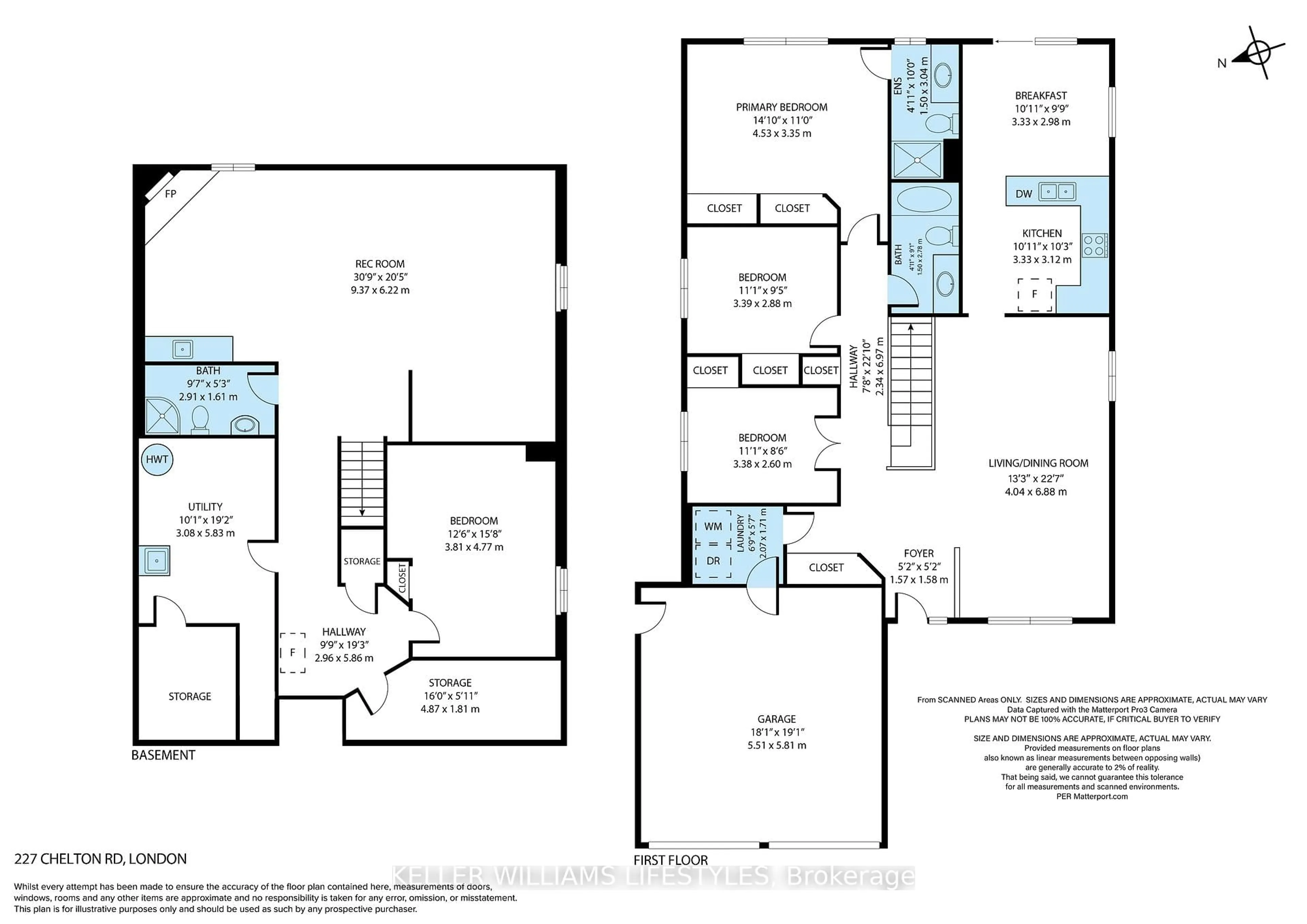 Floor plan for 227 Chelton Rd, London South Ontario N6M 1H9