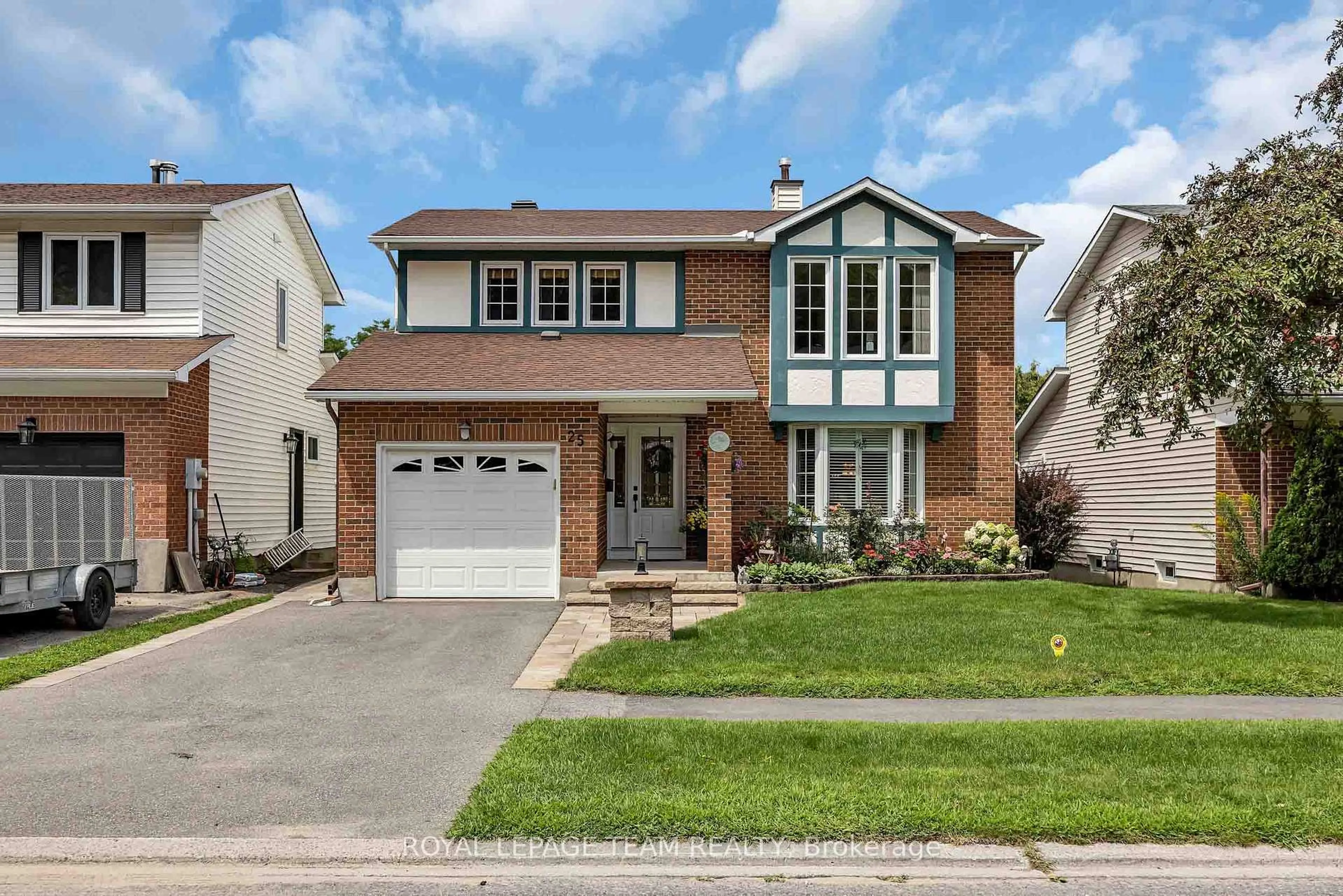 Home with brick exterior material, street for 25 Tamblyn Cres, Kanata Ontario K2L 3A5