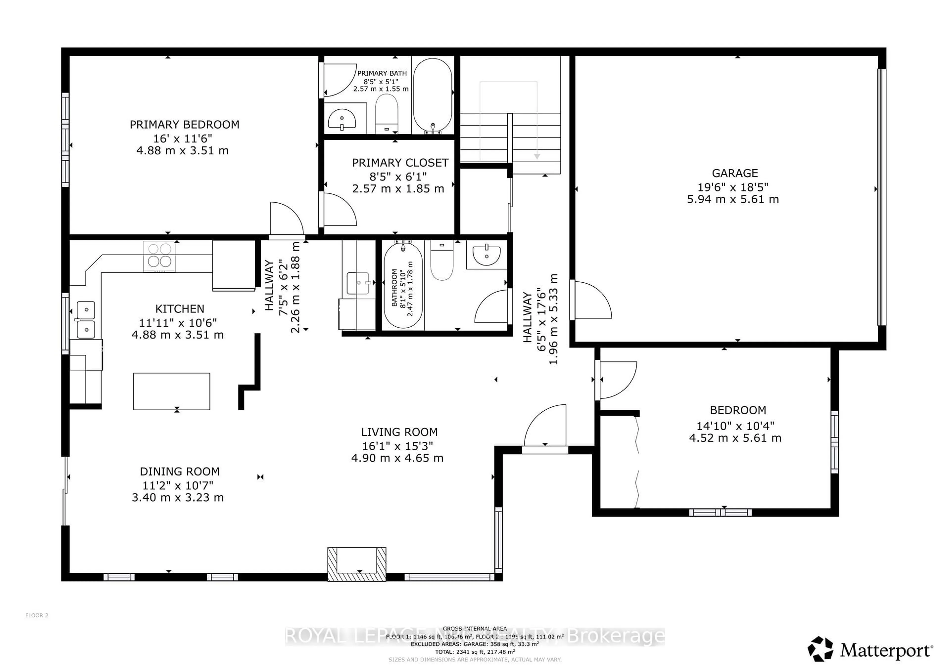 Floor plan for 100 Beddoe Dr #77, Hamilton Ontario L8P 4Z2