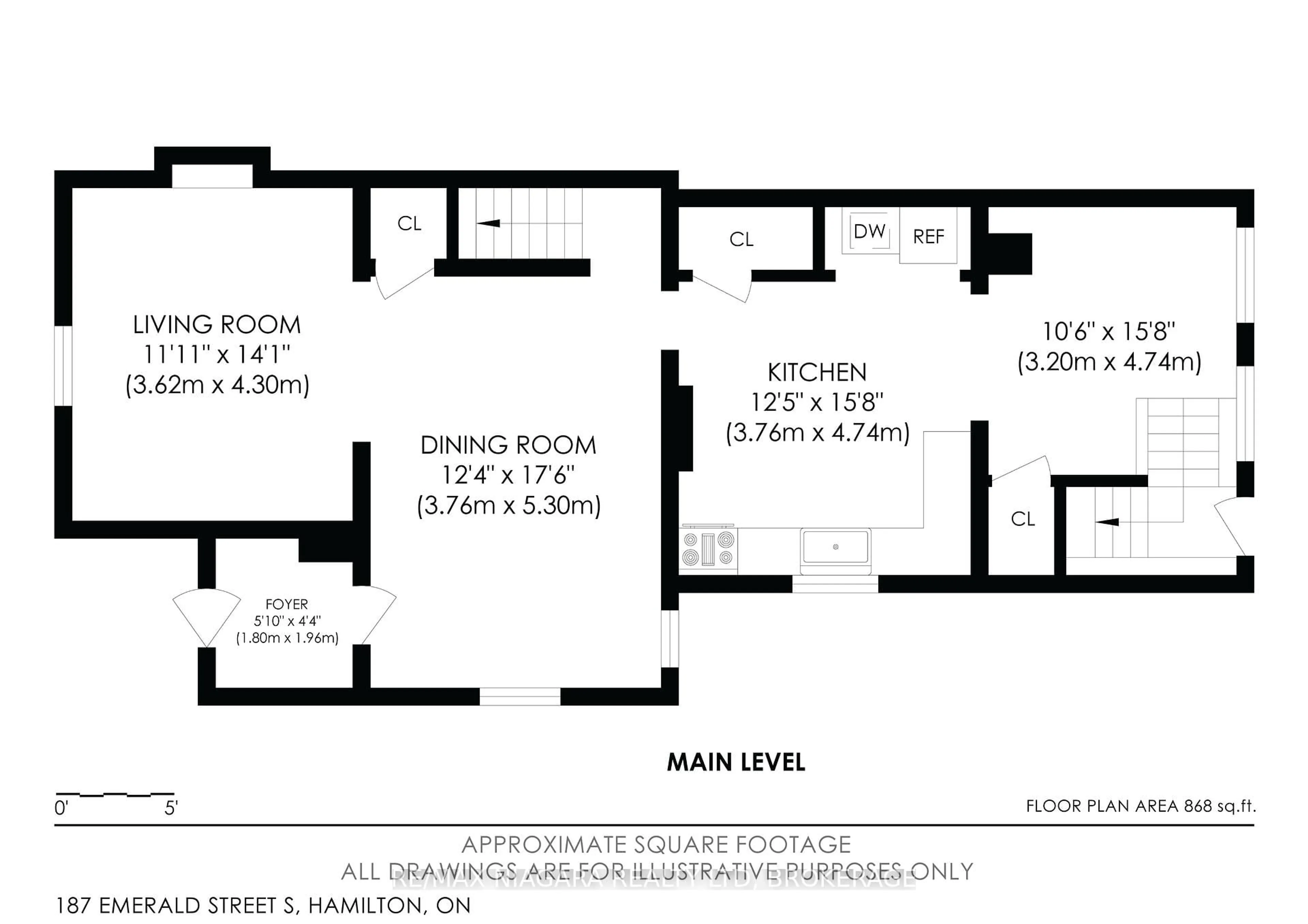 Floor plan for 187 Emerald St, Hamilton Ontario L8N 2V6