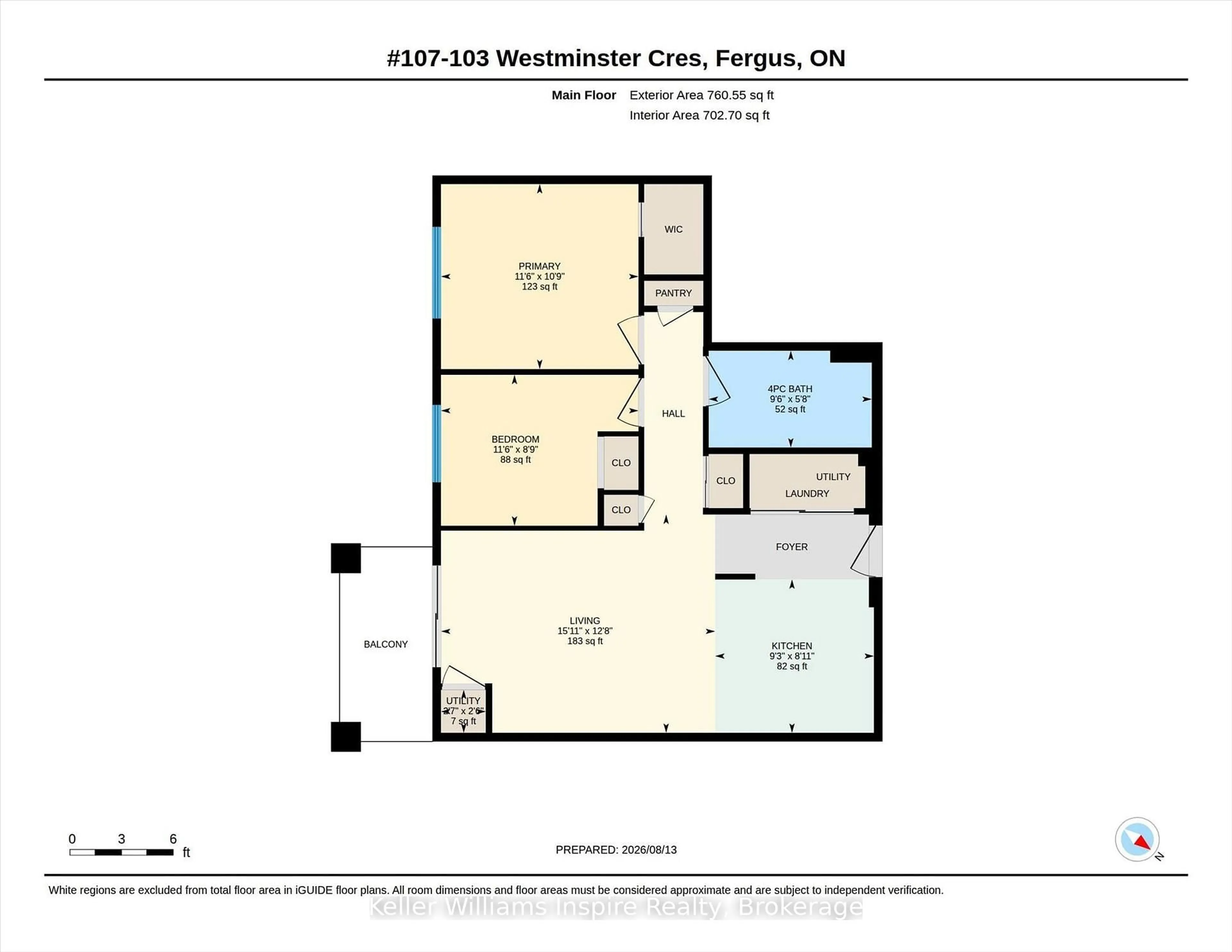 Floor plan for 103 Westminster Cres #107, Centre Wellington Ontario N1M 0C6