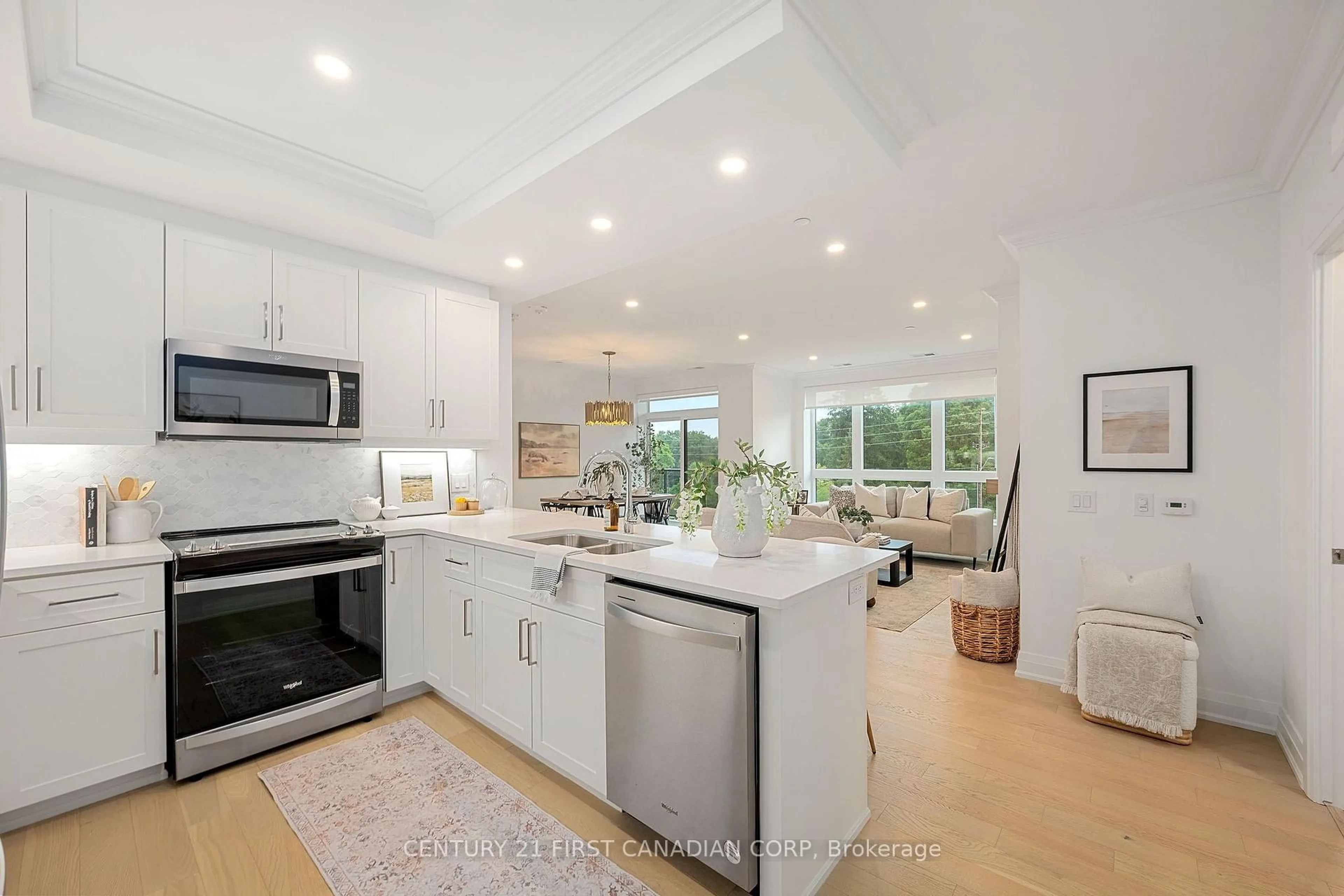 Open concept kitchen, ceramic/tile floor for 1975 Fountain Grass Dr #206, London South Ontario N6K 0M3