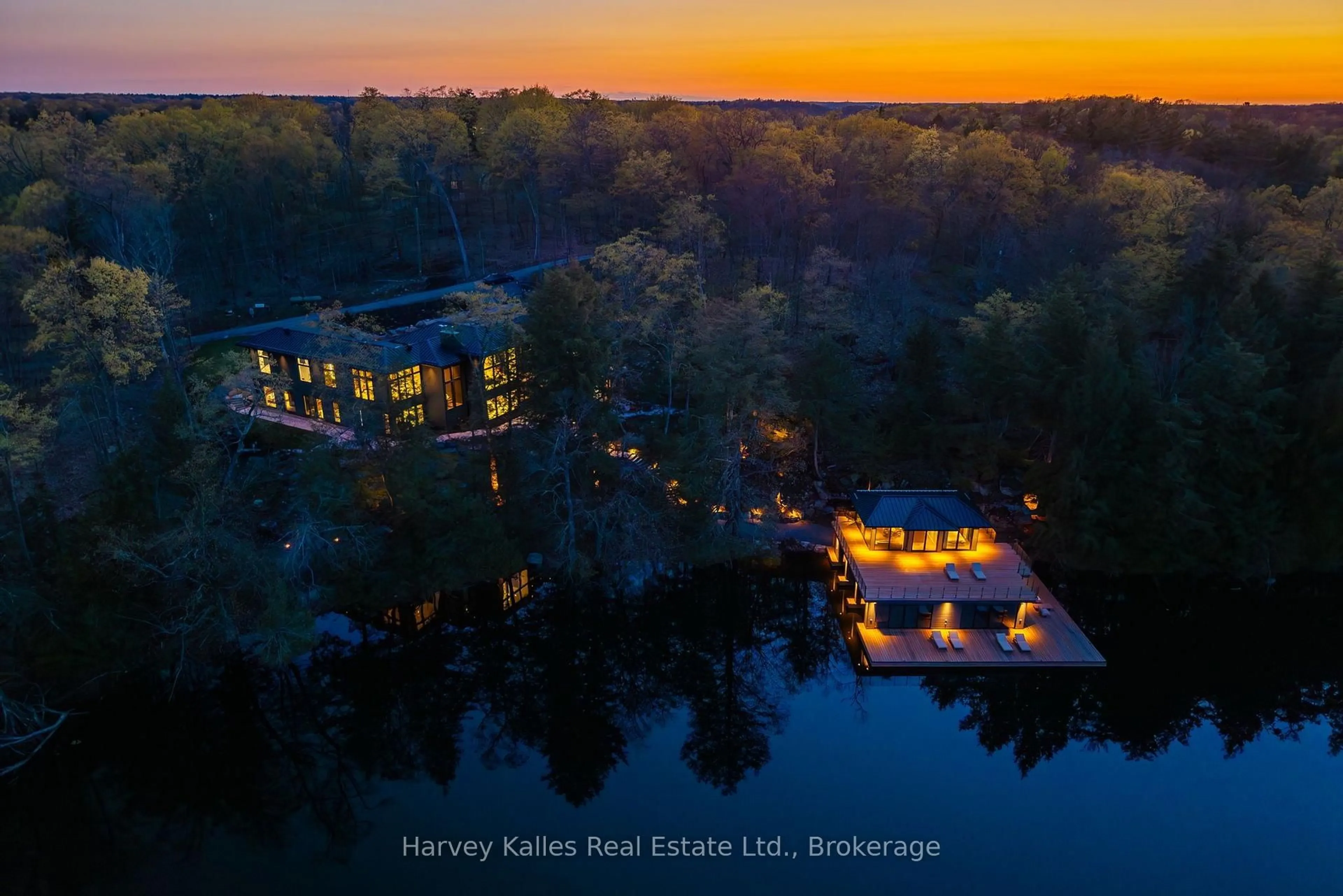 A pic from outside/outdoor area/front of a property/back of a property/a pic from drone, water/lake/river/ocean view for 1013 Halls Rd #2, Muskoka Lakes Ontario P0B 1J0