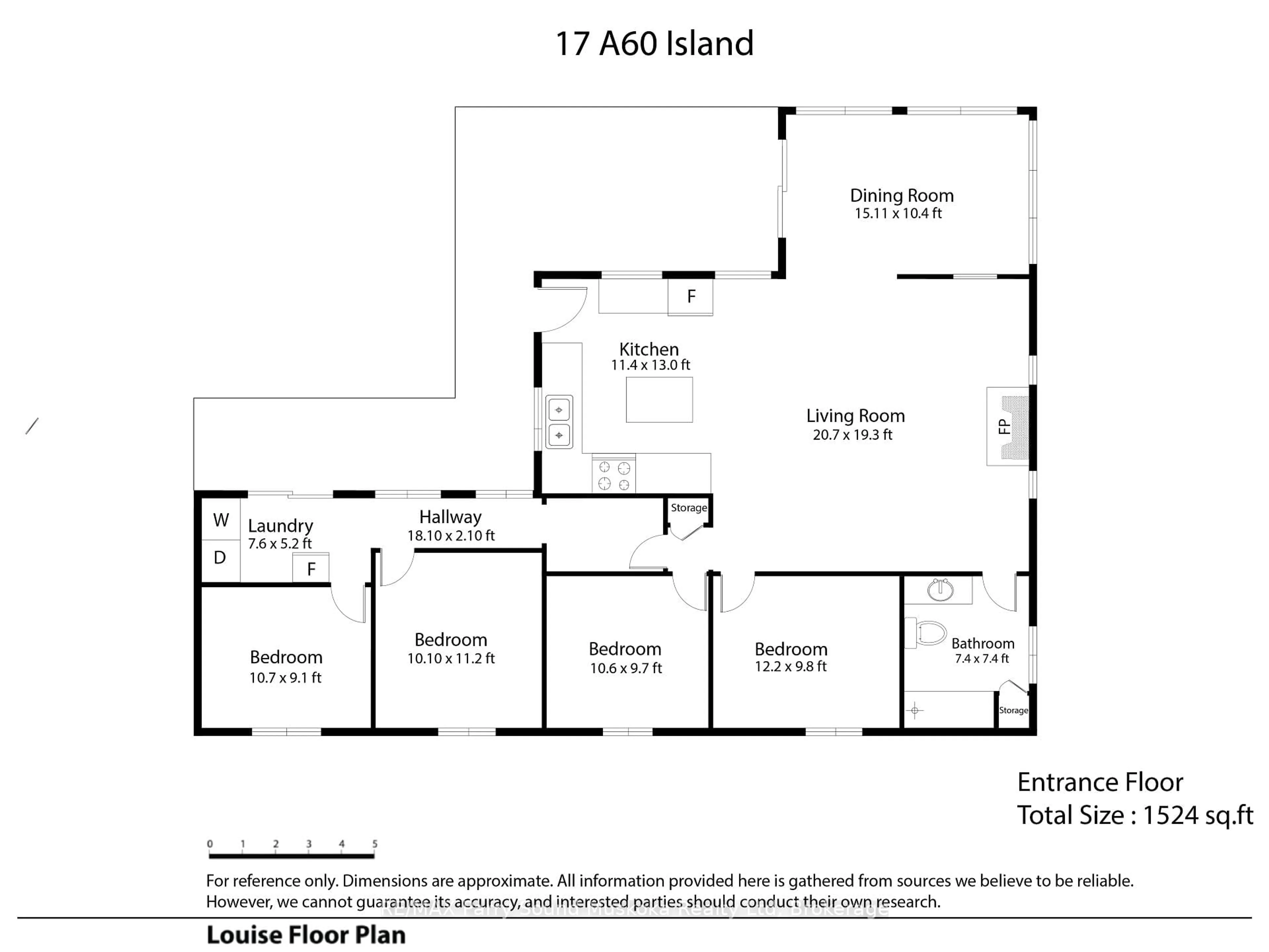 Floor plan for A60-17 Pentecost Island, The Archipelago Ontario P0G 1K0