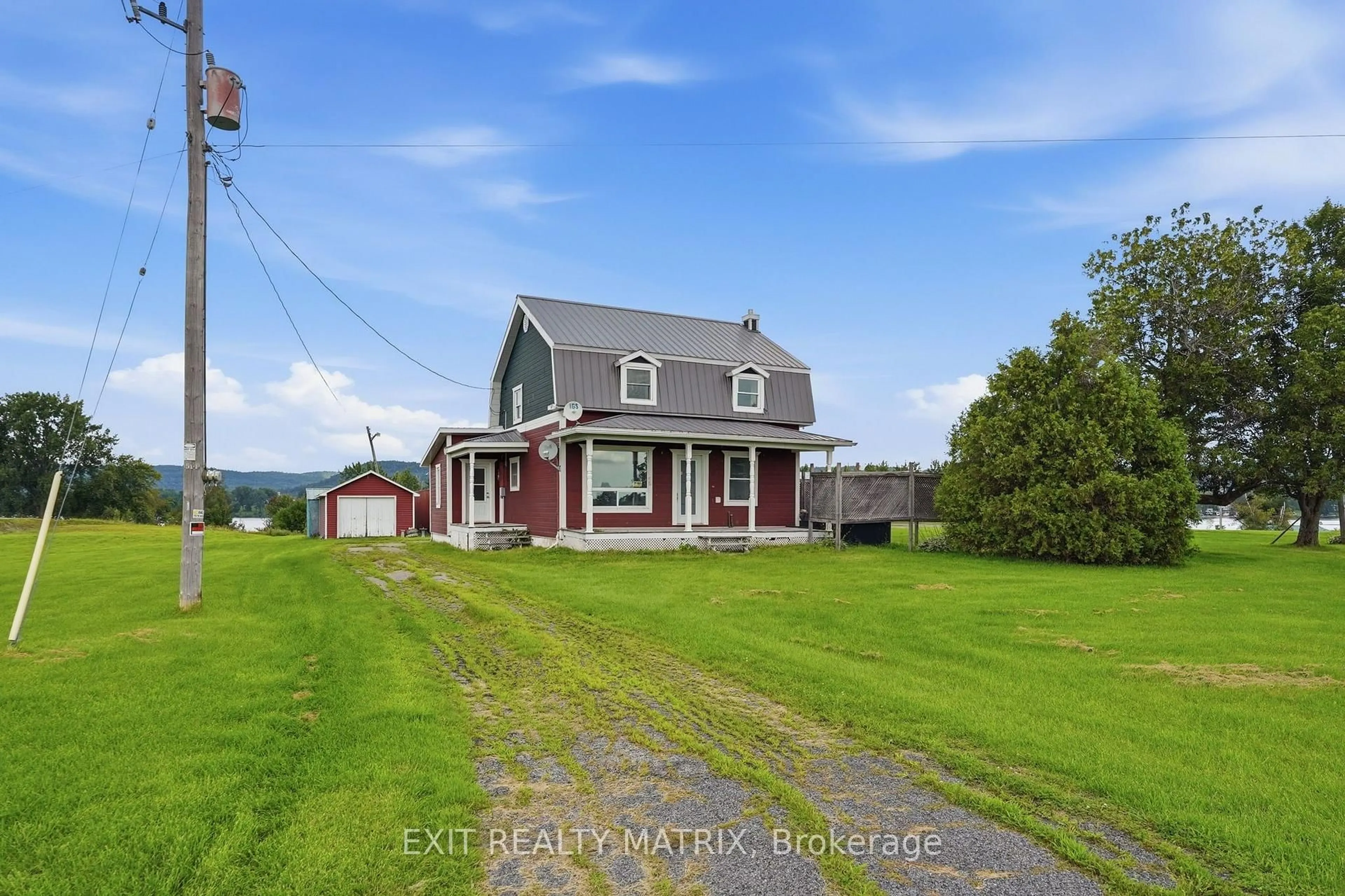 A pic from outside/outdoor area/front of a property/back of a property/a pic from drone, water/lake/river/ocean view for 1309 Conc 1 Rd, Alfred and Plantagenet Ontario K0B 1J0
