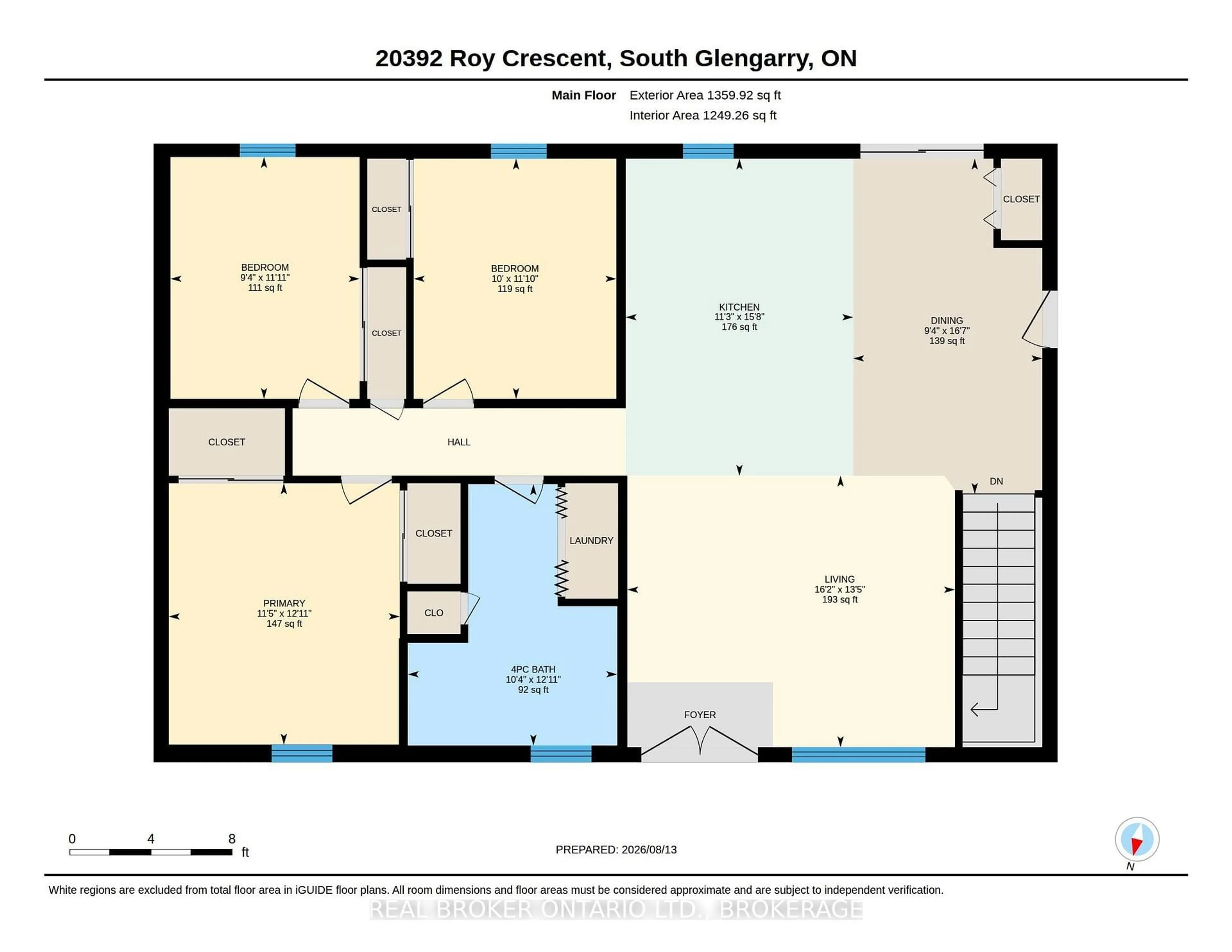 Floor plan for 20392 Roy Cres, South Glengarry Ontario K0C 1L0