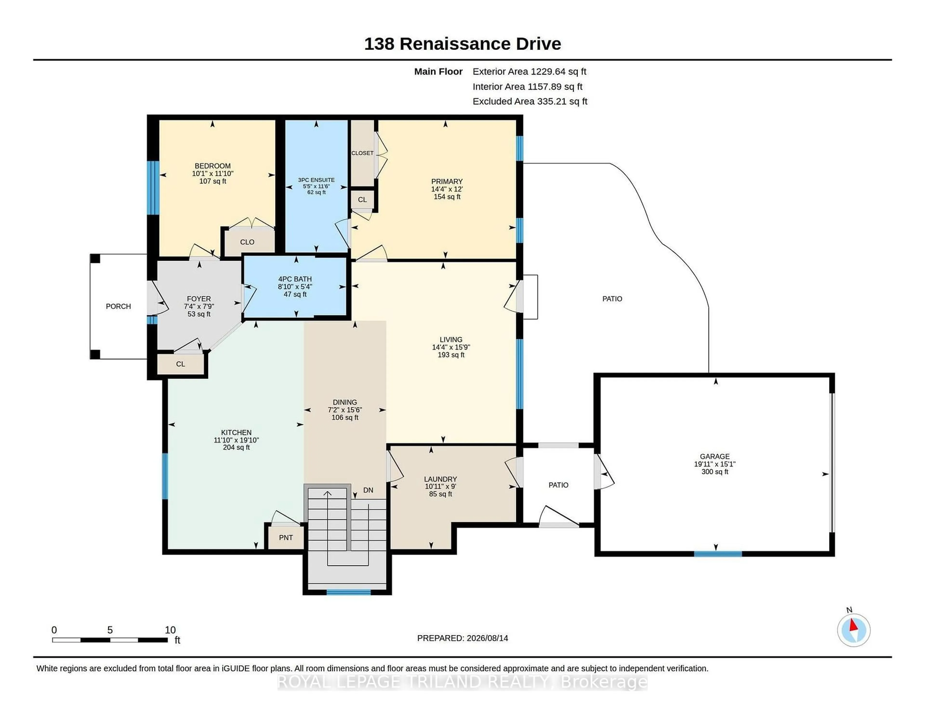 Floor plan for 138 RENAISSANCE Dr, St. Thomas Ontario N5R 0P1