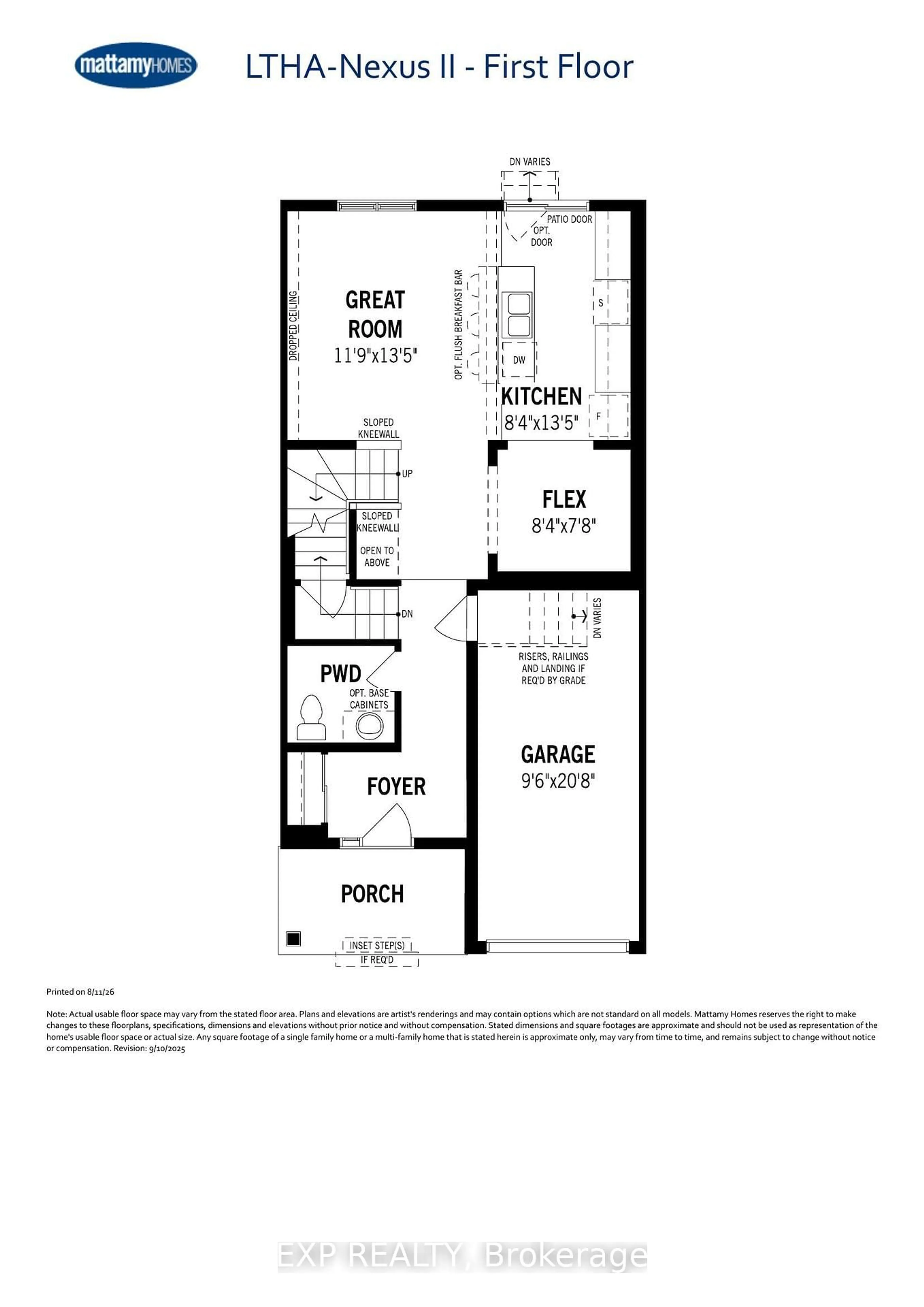 Floor plan for Lot #3525 Codd's Rd, Ottawa Ontario K1K 5C2