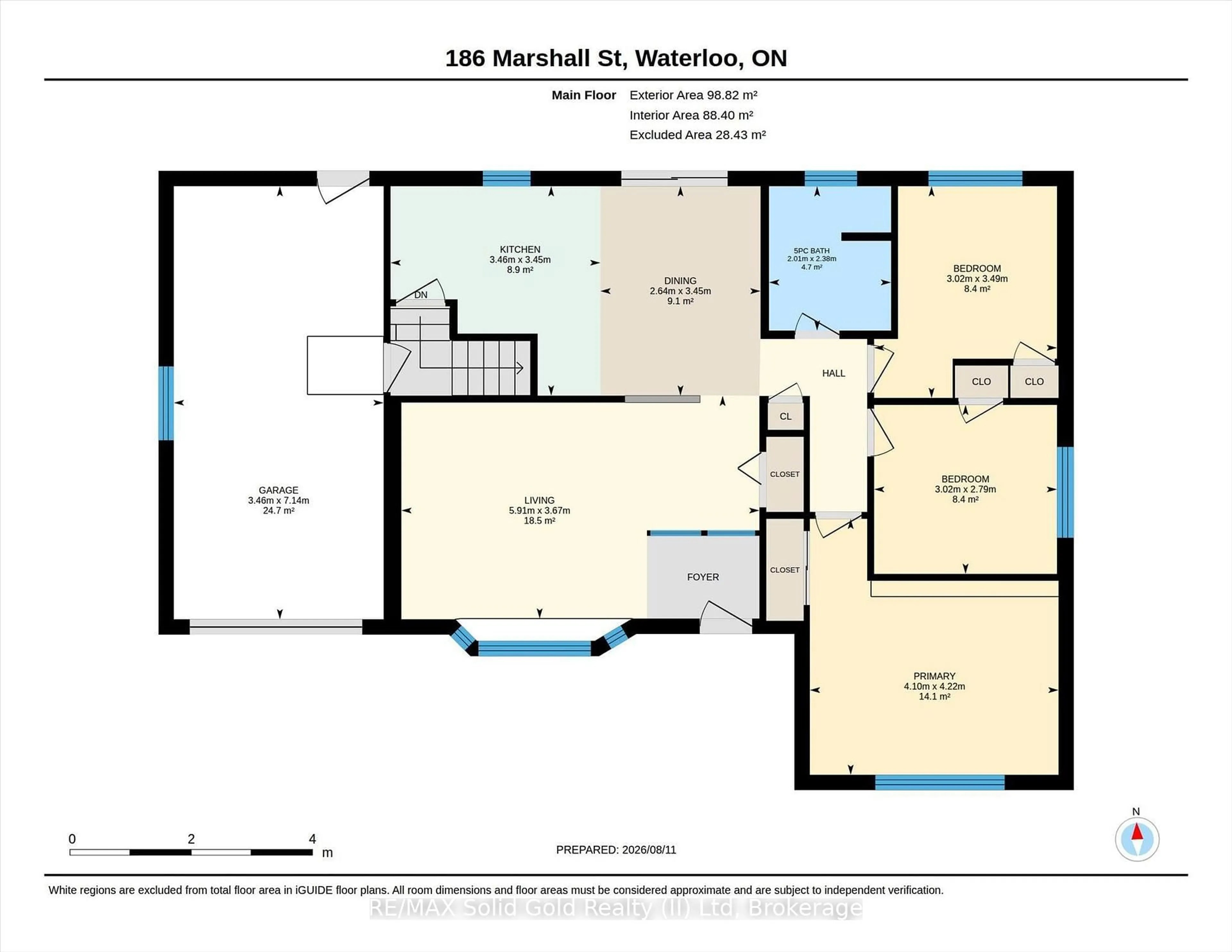 Floor plan for 186 Marshall St, Waterloo Ontario N2J 2V1
