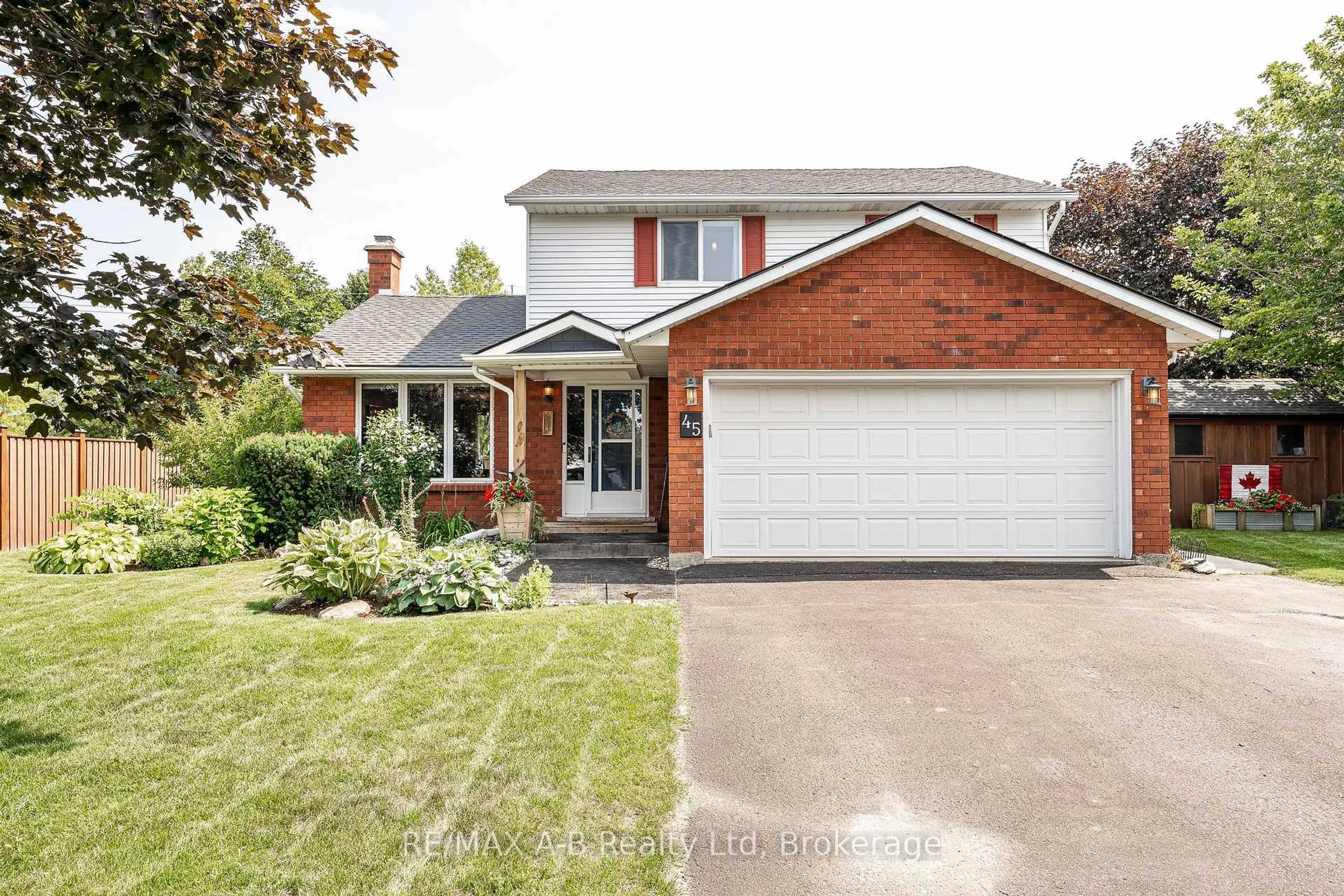 Home with brick exterior material, street for 45 Magwood Crt, Stratford Ontario N4Z 1G3