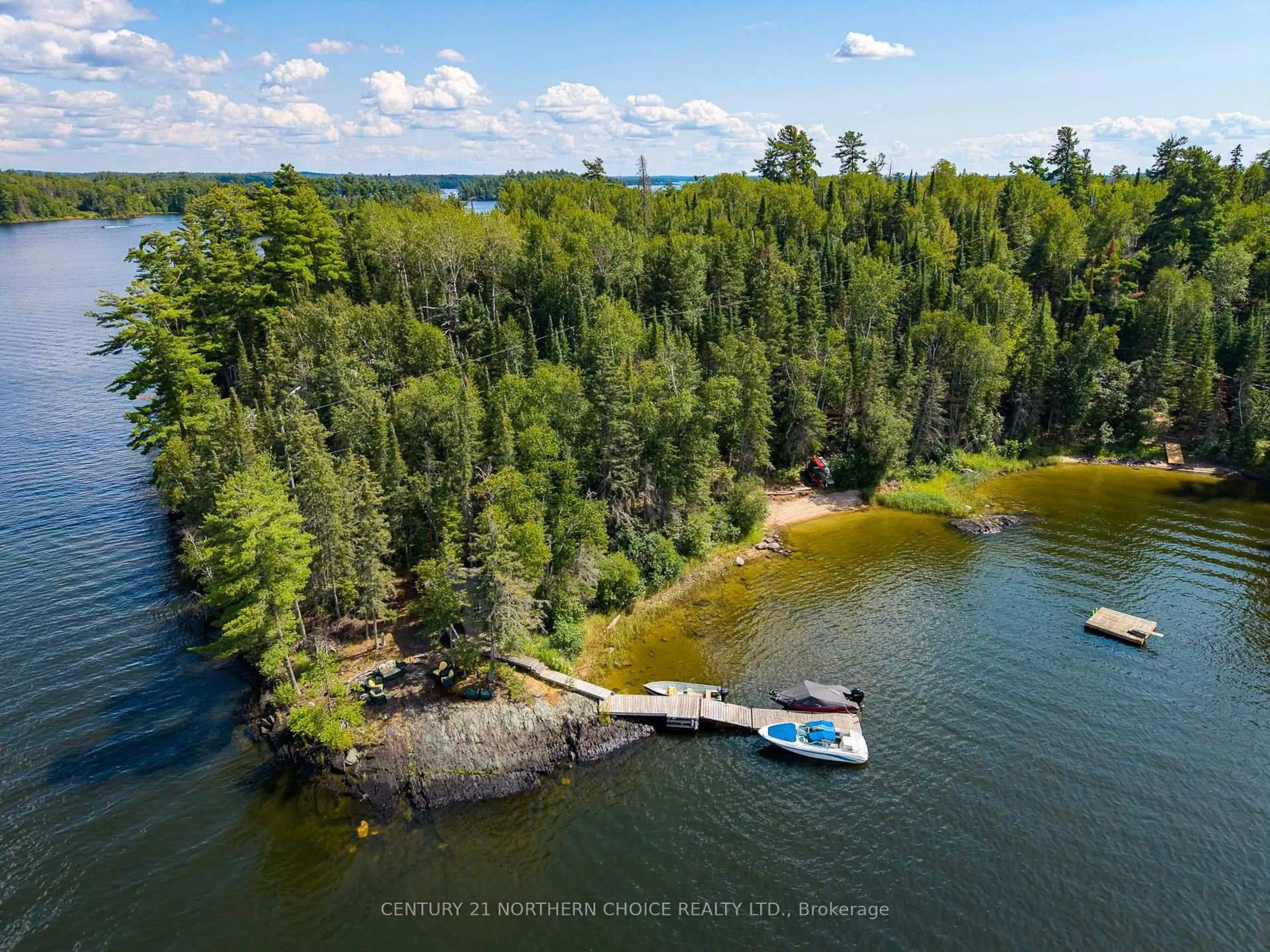 A pic from outside/outdoor area/front of a property/back of a property/a pic from drone, water/lake/river/ocean view for PIN 421500561 Rogers Island, Kenora Remote Area Ontario P9N 1T3