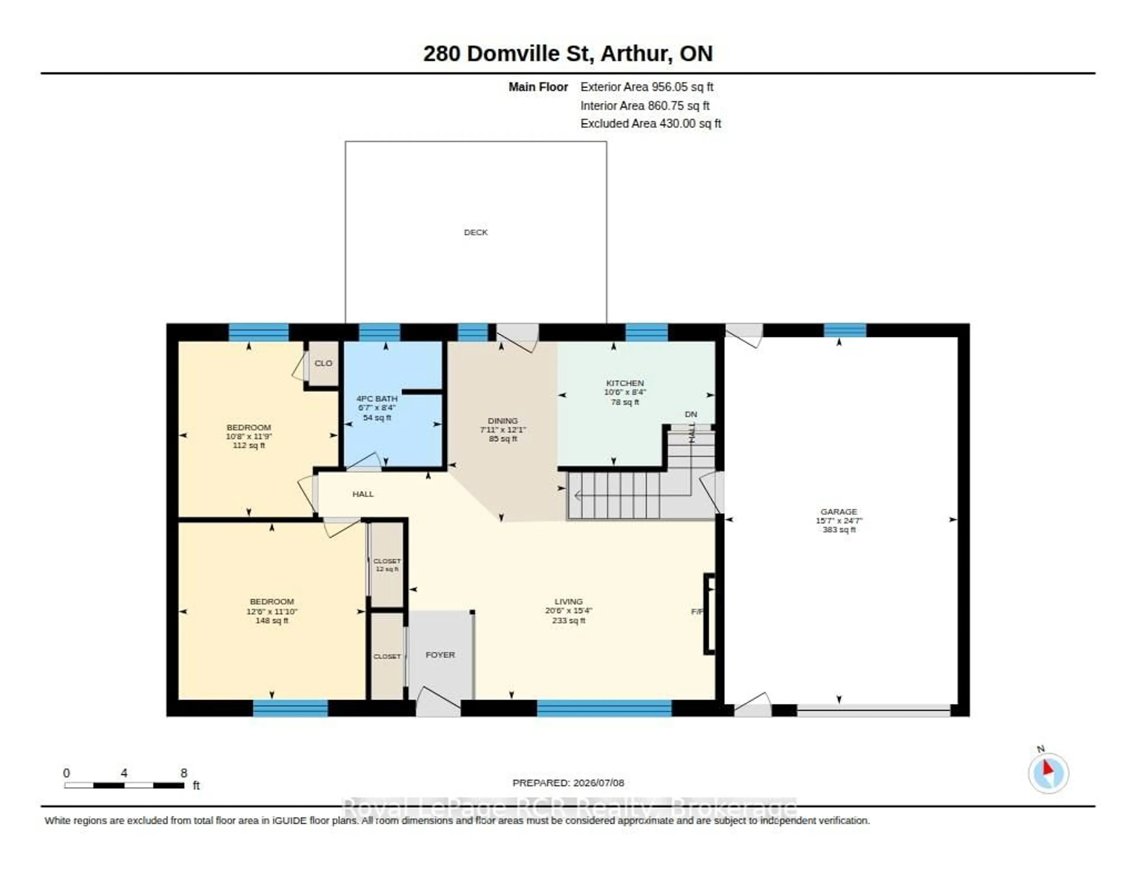 Floor plan for 280 Domville St, Wellington North Ontario N0G 1A0