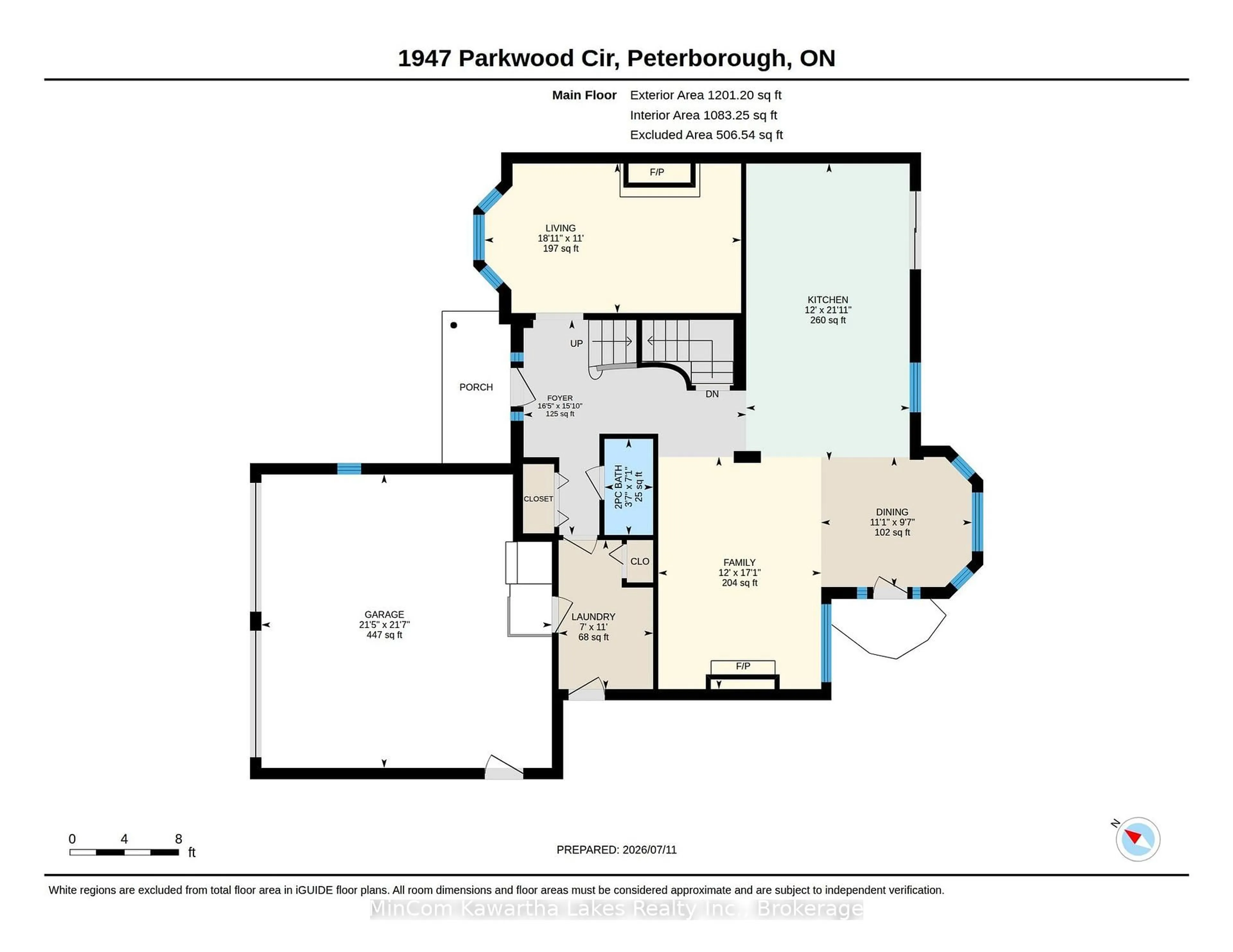 Floor plan for 1947 PARKWOOD Circ, Peterborough Ontario K9J 8C9