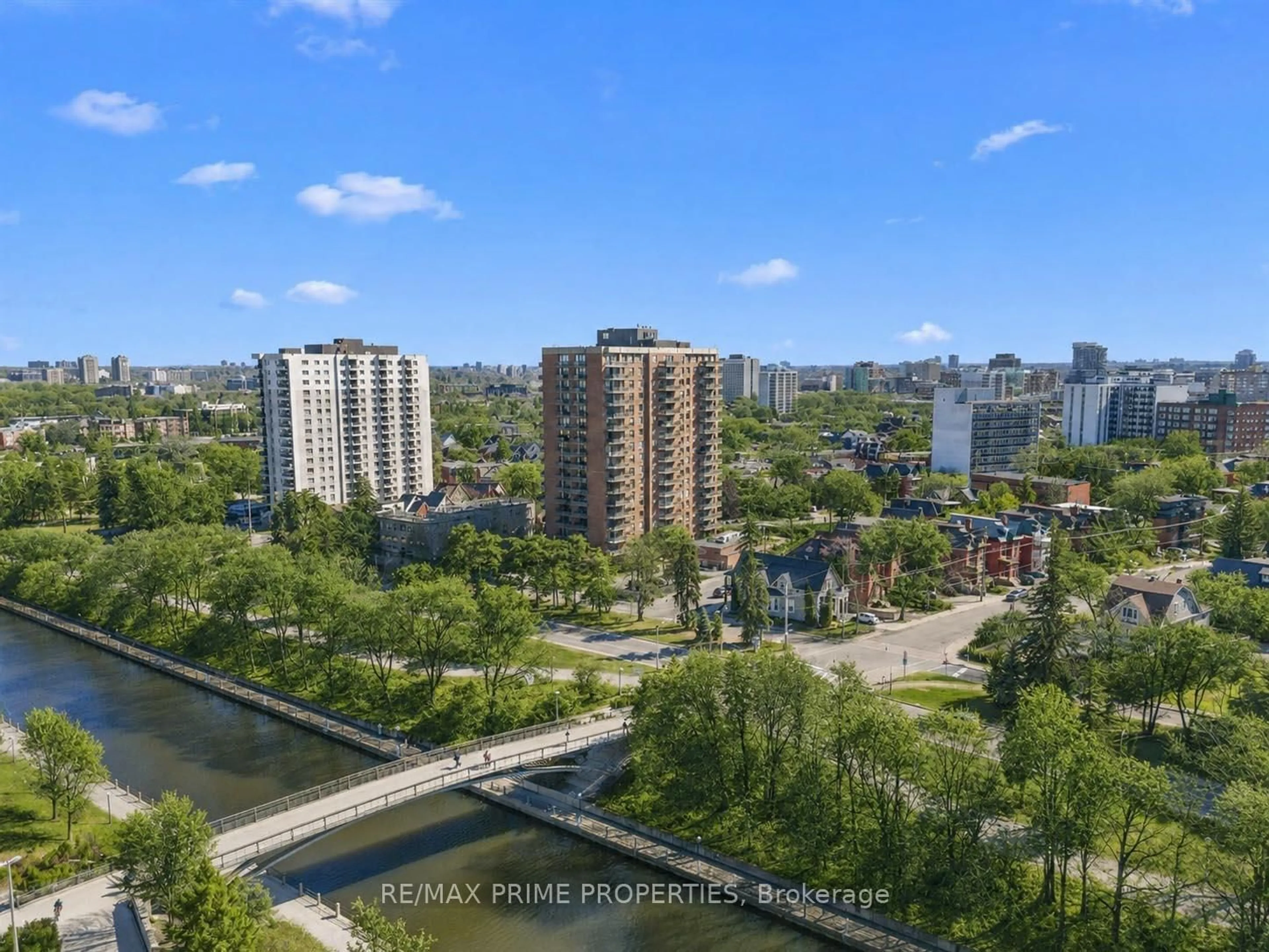 A pic from outside/outdoor area/front of a property/back of a property/a pic from drone, city buildings view from balcony for 20 The Driveway Dr #702, Ottawa Ontario K2P 1C8