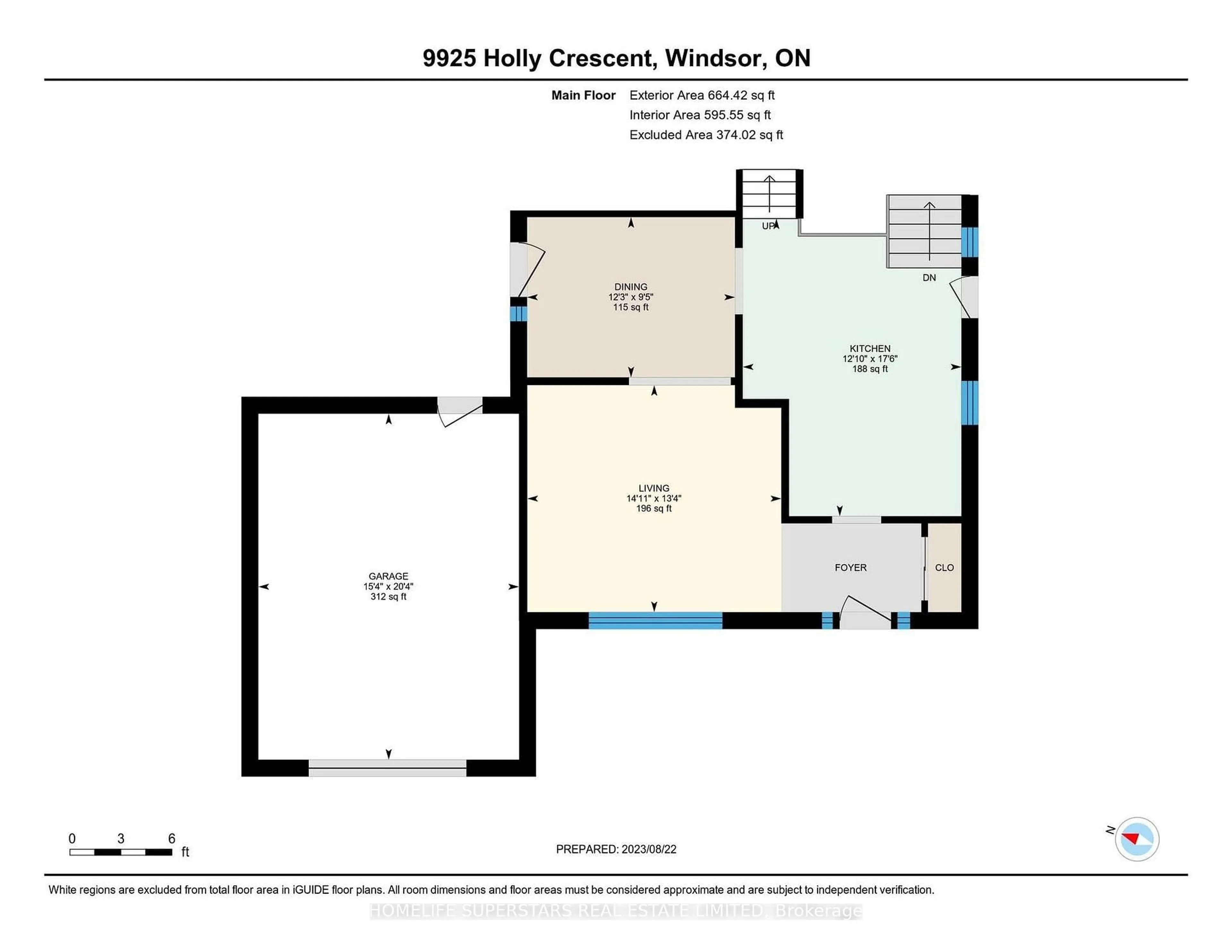 Floor plan for 9925 Holly Cres, Windsor Ontario N8R 1Y6