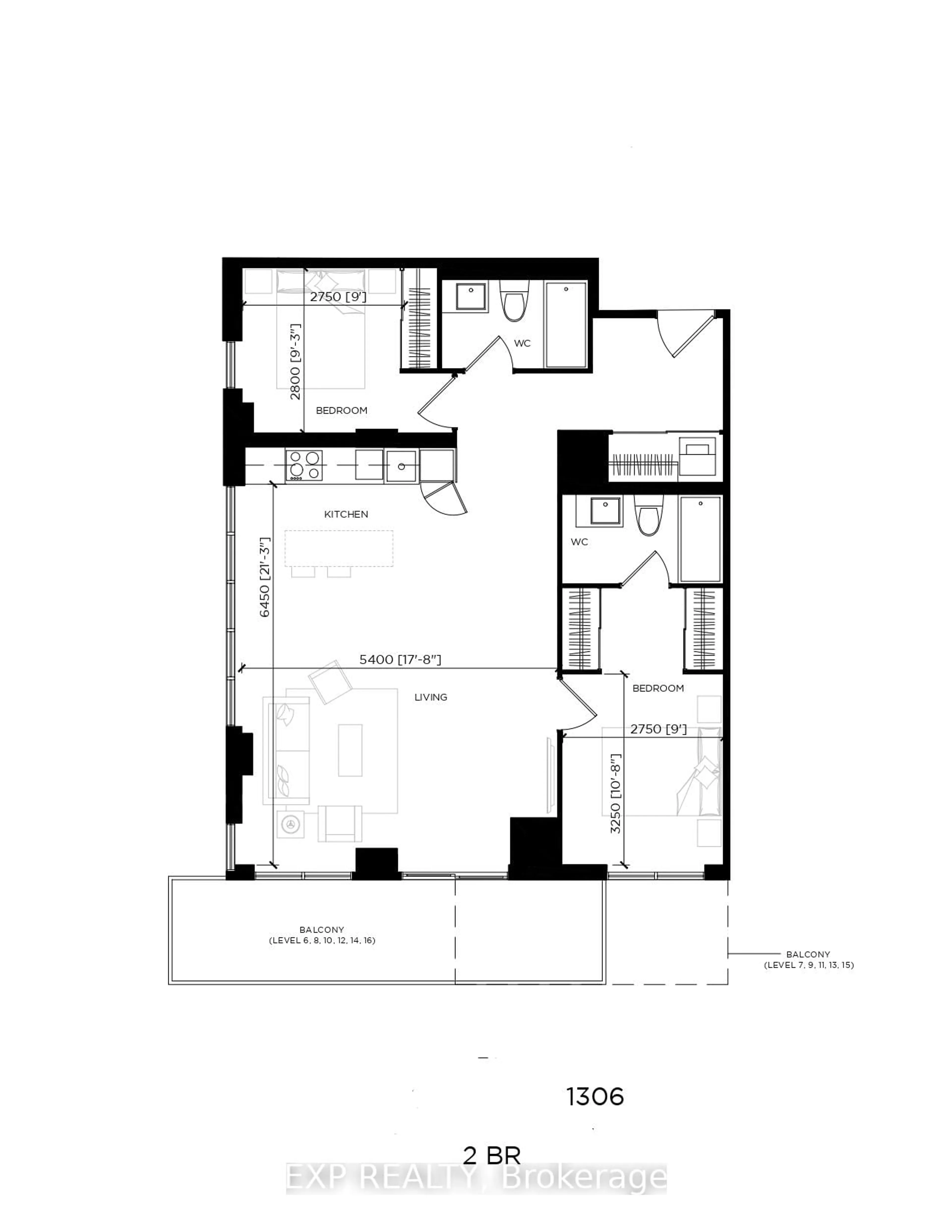 Floor plan for 2782 Barton St #1406, Hamilton Ontario L8E 2J8