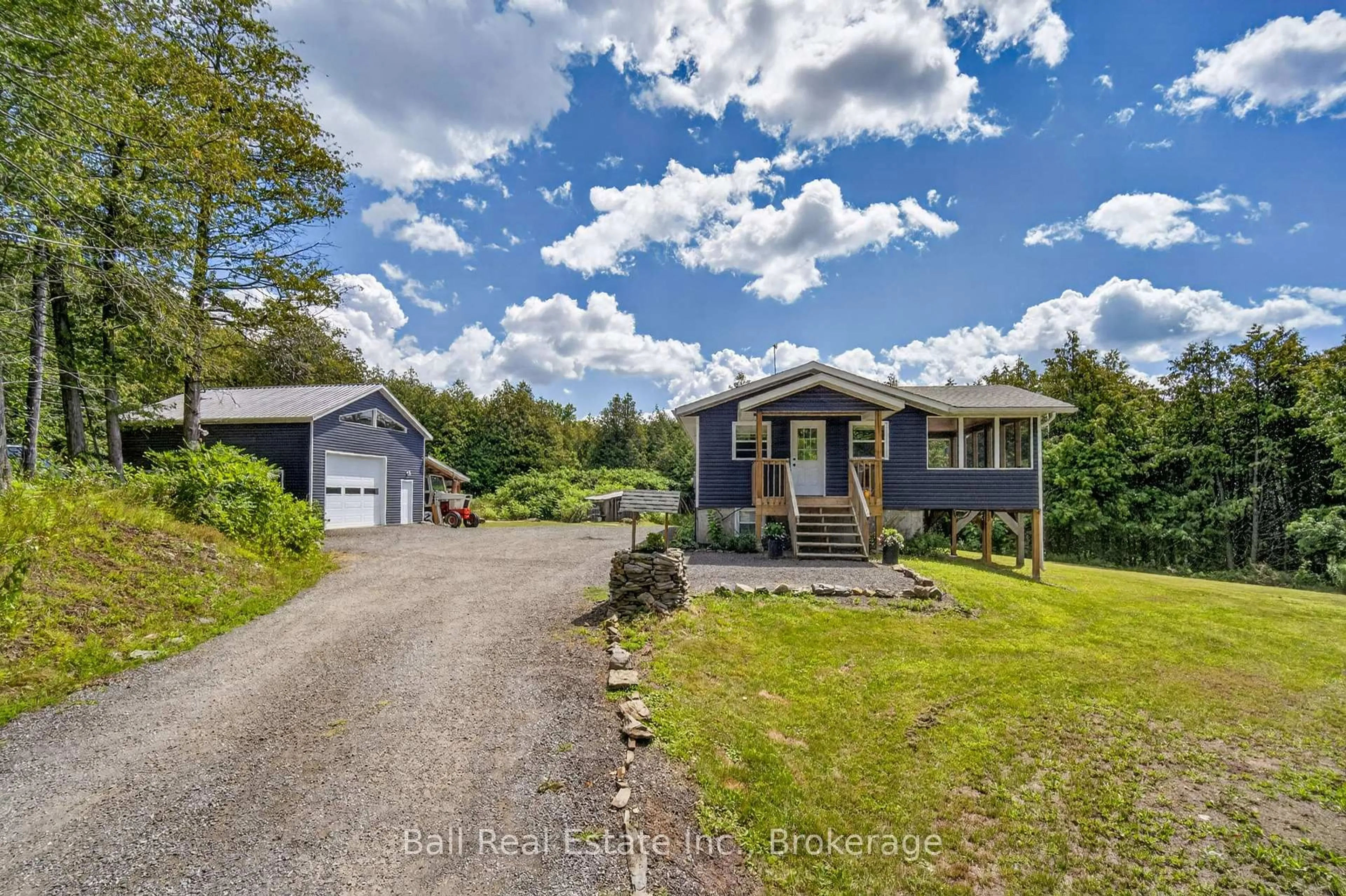 A pic from outside/outdoor area/front of a property/back of a property/a pic from drone, water/lake/river/ocean view for 3510 Deloro Rd, Madoc Ontario K0K 1Y0