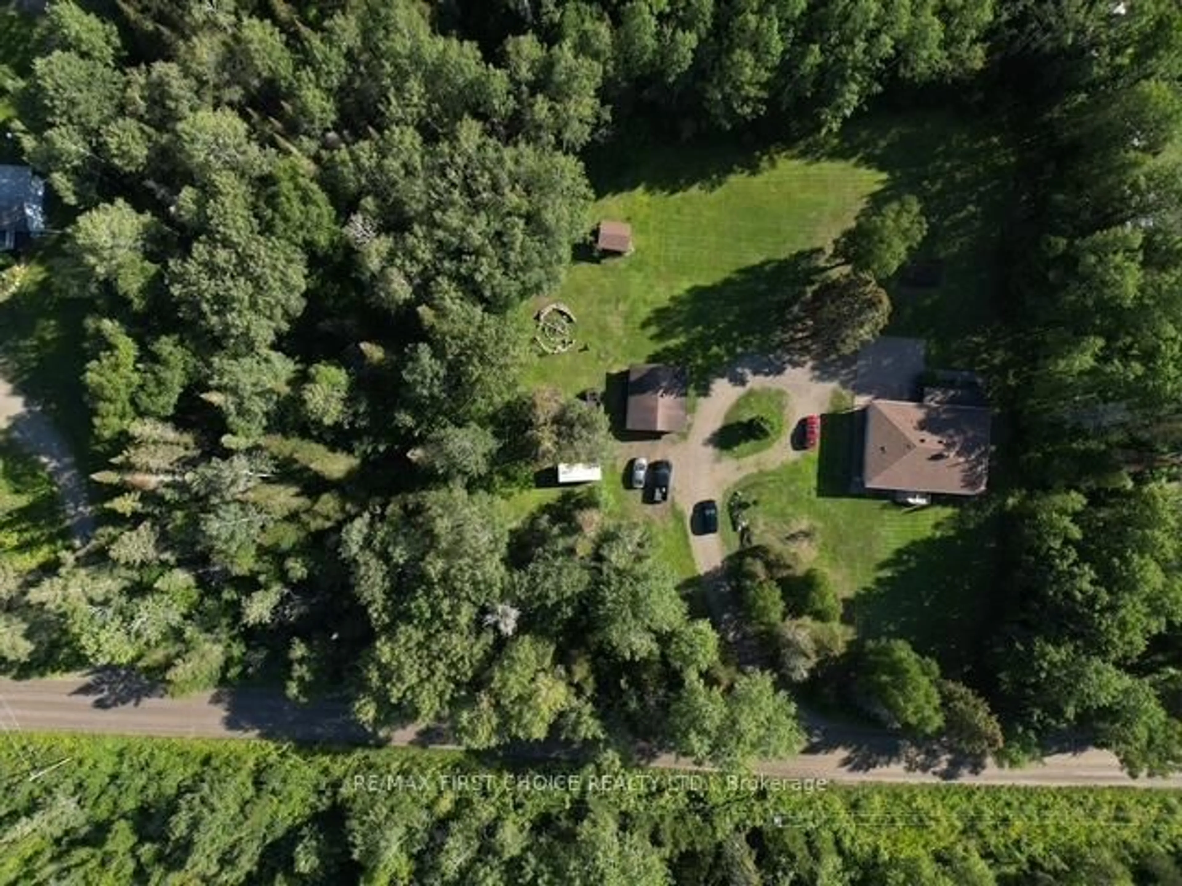 A pic from outside/outdoor area/front of a property/back of a property/a pic from drone, forest/trees view for 217 Kivikoski Rd, Thunder Bay Ontario P7G 2J5