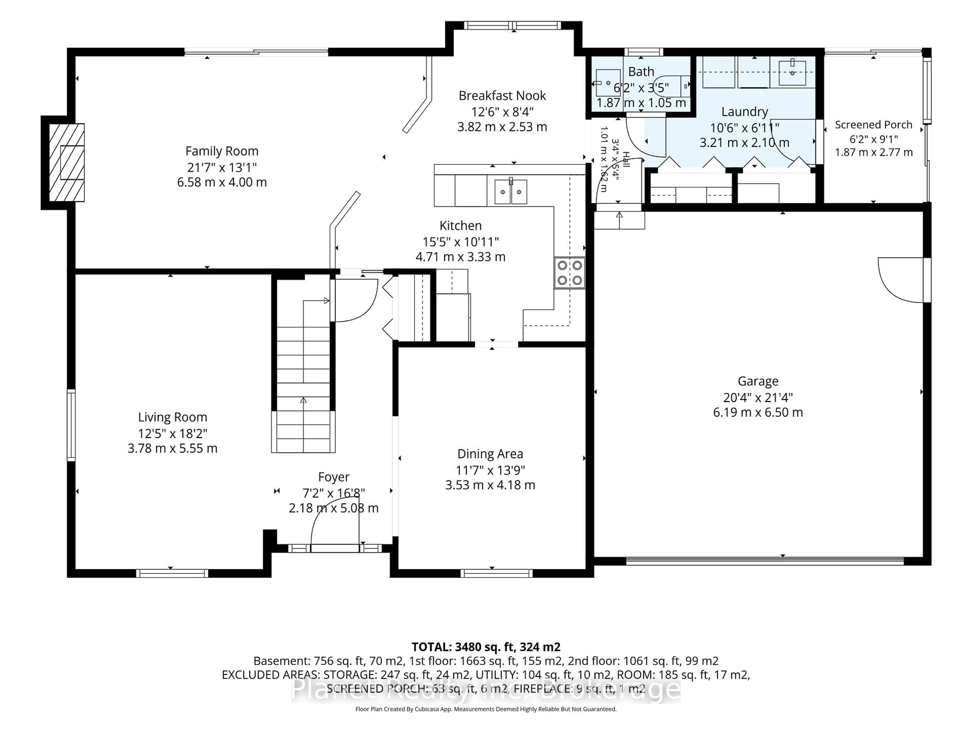 Floor plan for 106 Thorndale Pl, Waterloo Ontario N2L 5Y8