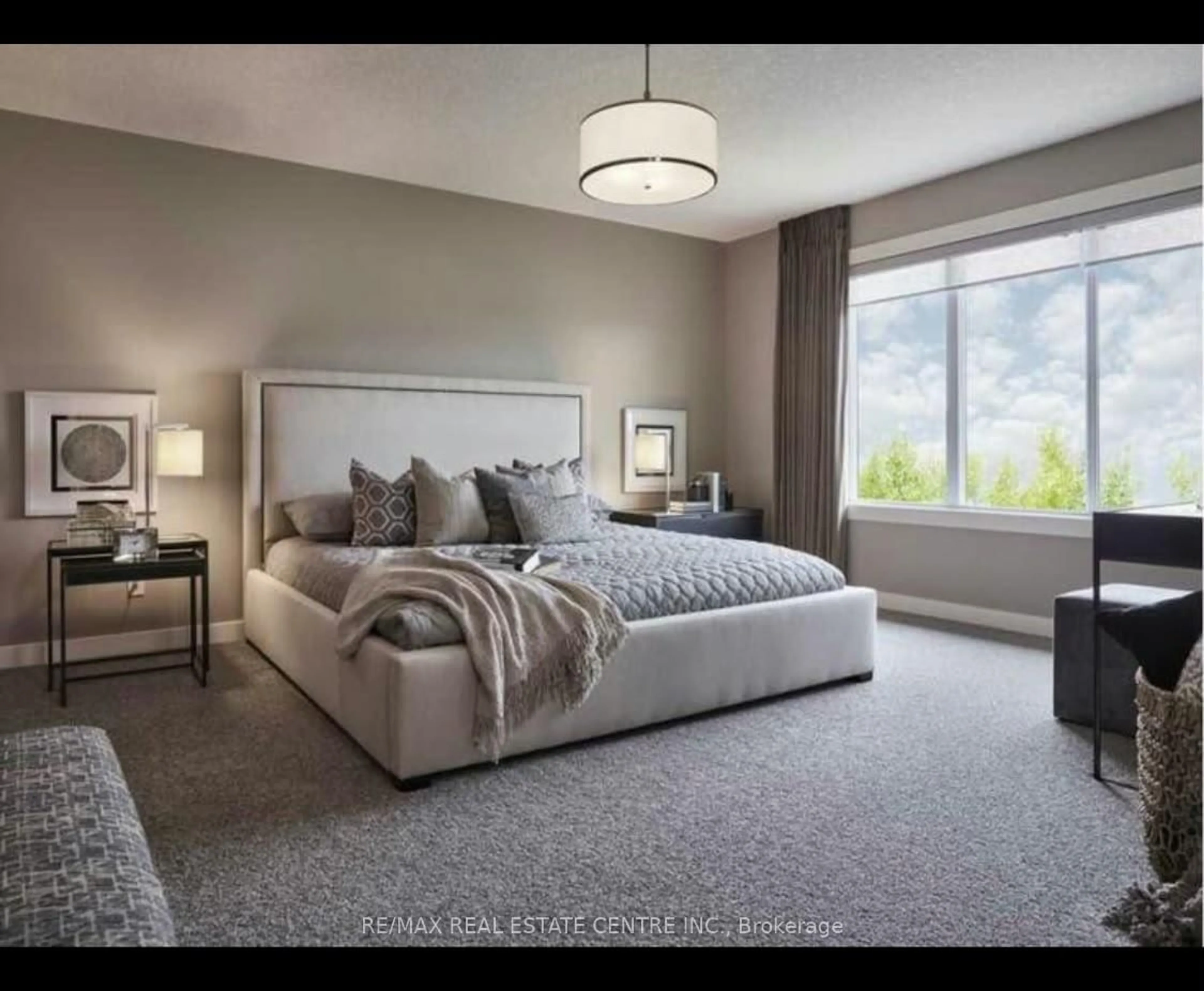Bedroom with bed, carpet floor for 585 Colborne St #304, Brantford Ontario N3S 3M7