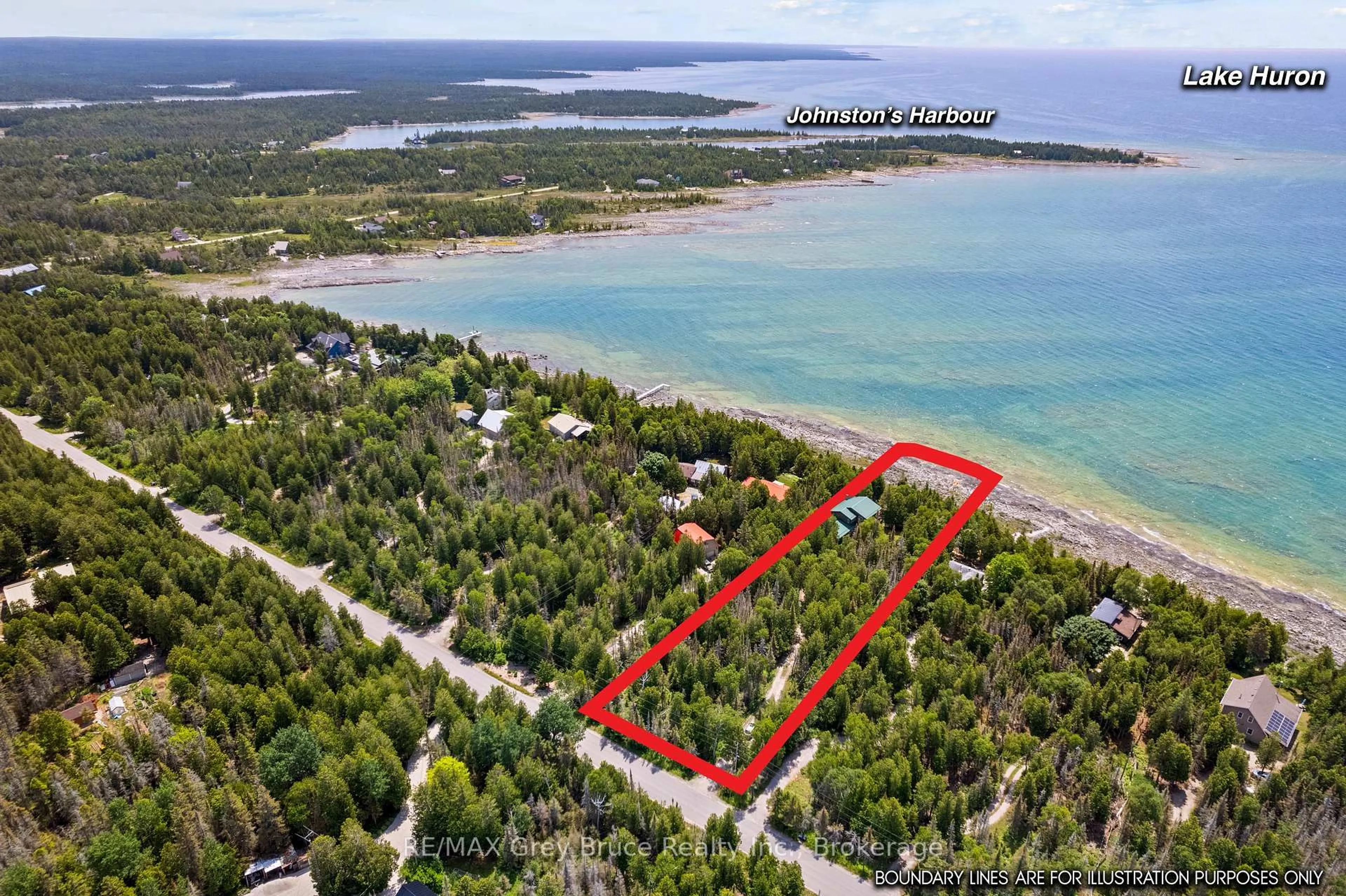 A pic from outside/outdoor area/front of a property/back of a property/a pic from drone, water/lake/river/ocean view for 1132 Dorcas Bay Rd, Northern Bruce Peninsula Ontario N0H 2R0