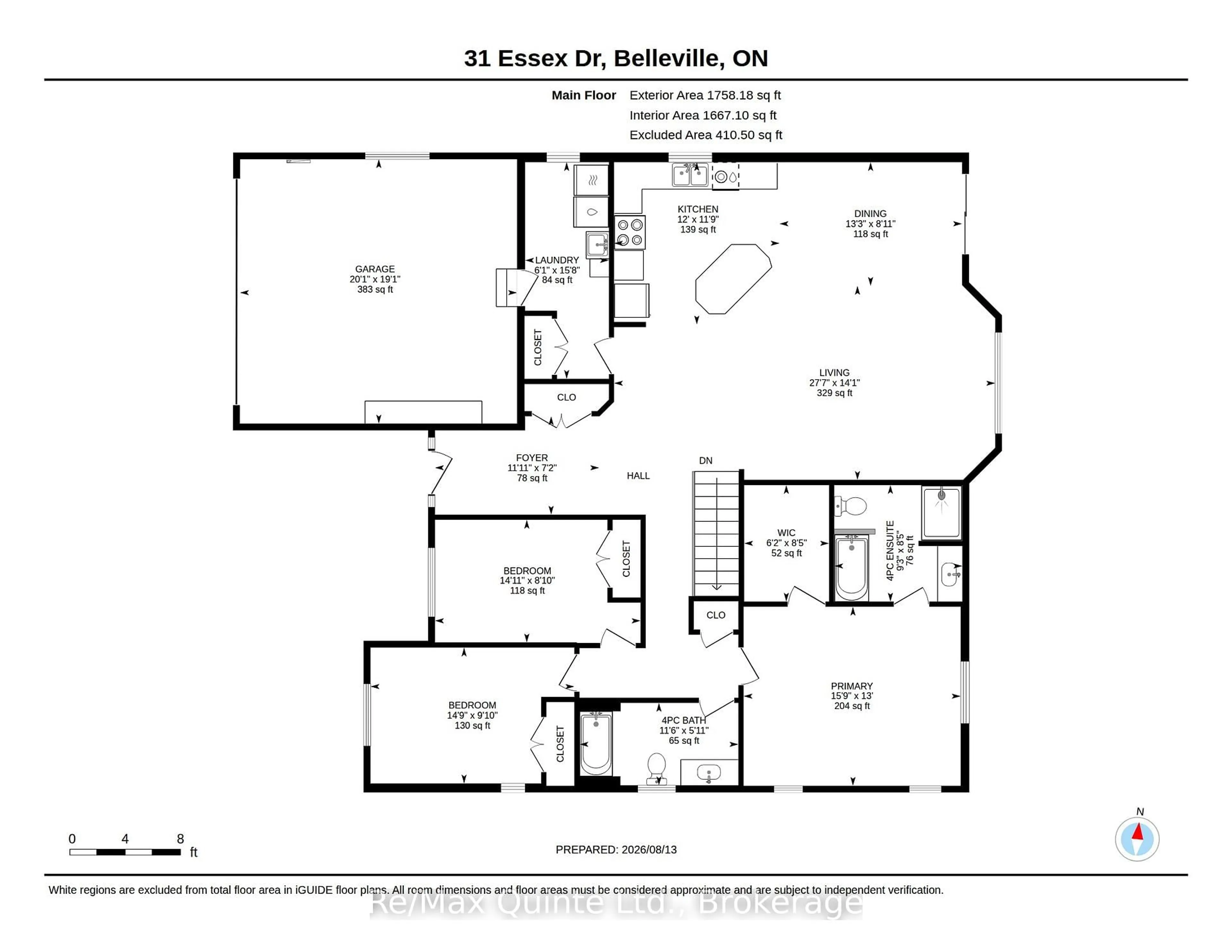 Floor plan for 31 Essex Dr, Belleville Ontario K8N 0M9