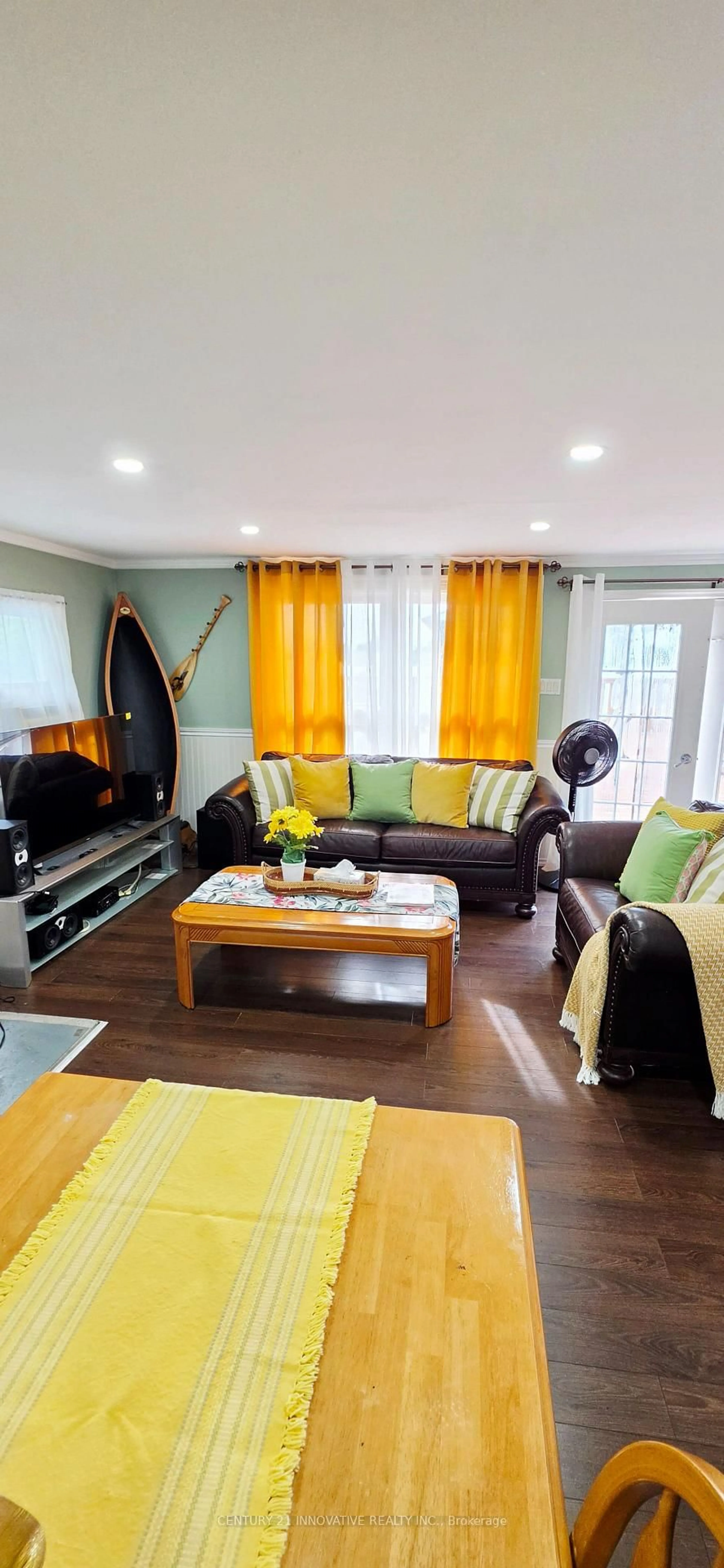 Living room with furniture, wood/laminate floor for 73 Loon St, Kawartha Lakes Ontario L0B 1K0