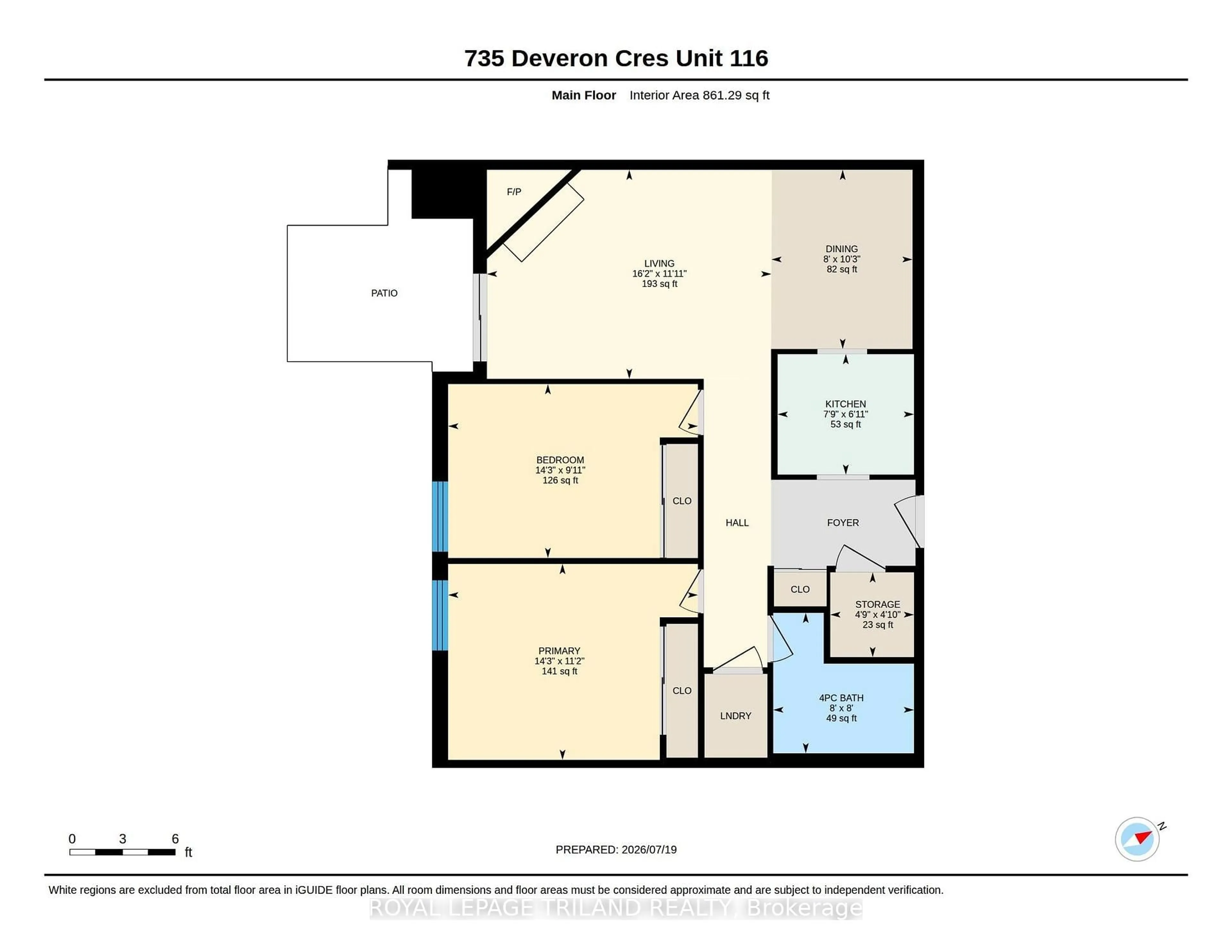 Floor plan for 735 DEVERON Cres #116, London South Ontario N5Z 4X8