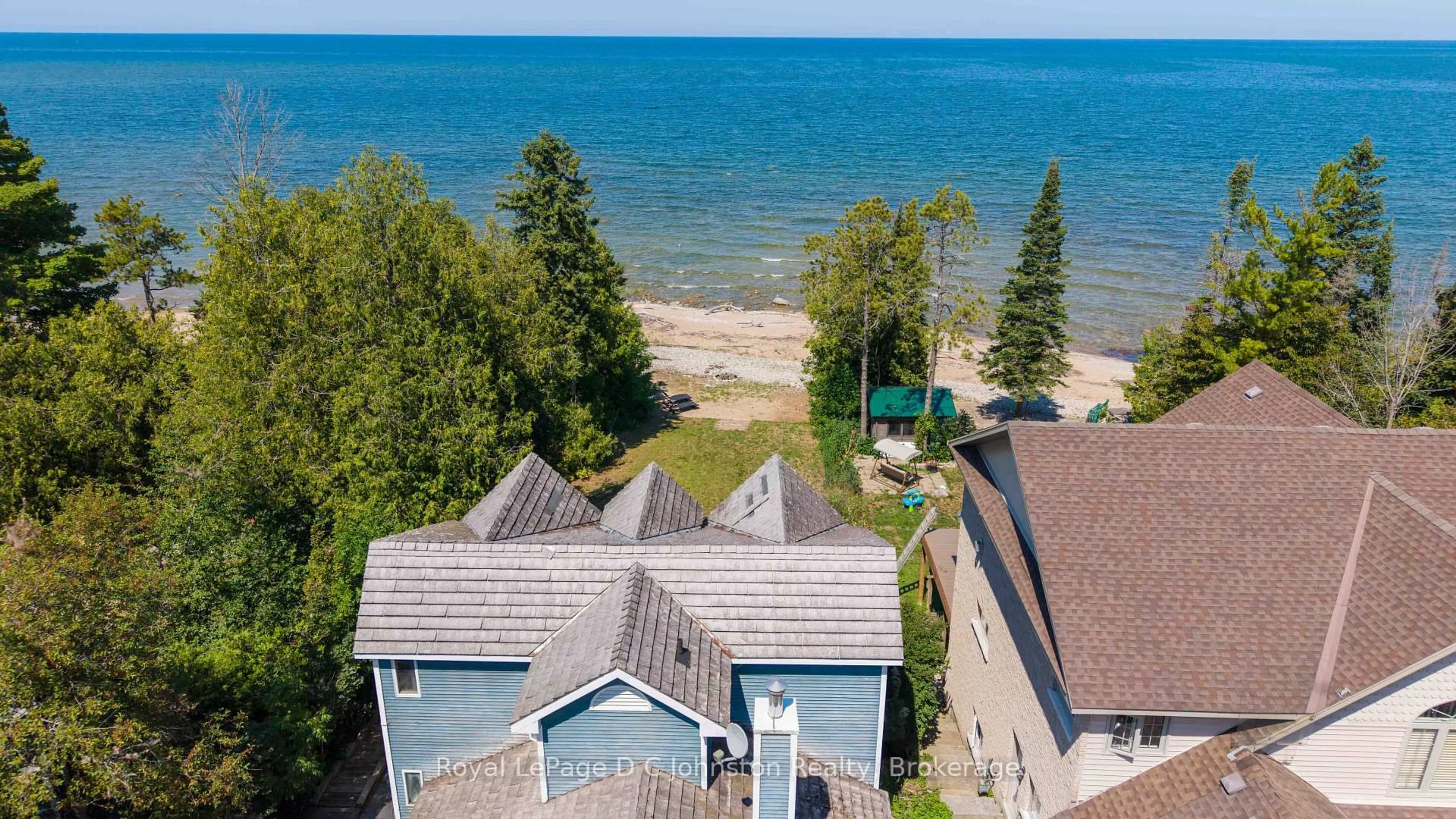 A pic from outside/outdoor area/front of a property/back of a property/a pic from drone, water/lake/river/ocean view for 254 Blanchfield Rd, Saugeen Shores Ontario N0H 2L0