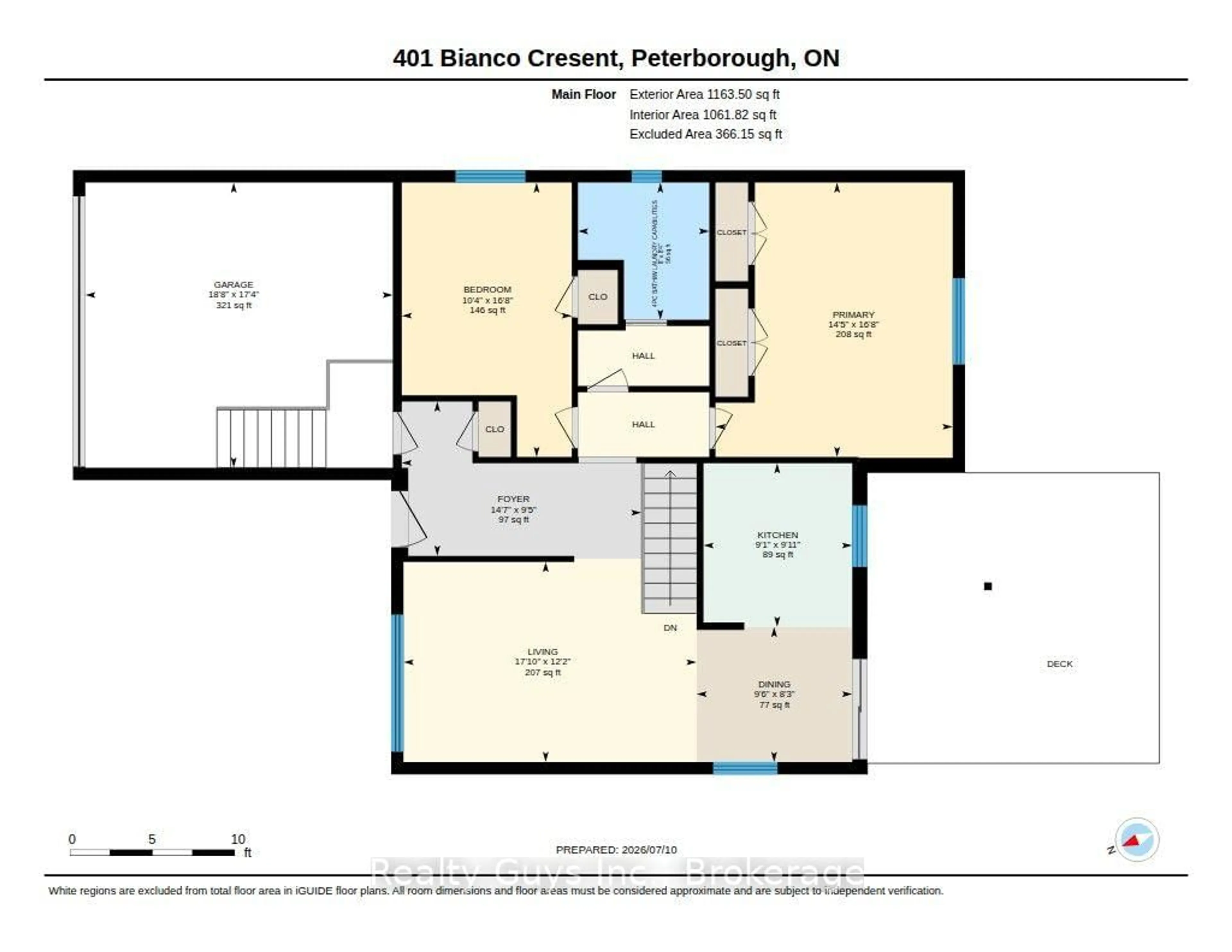Floor plan for 401 Bianco Cres, Peterborough Ontario K9K 0A3