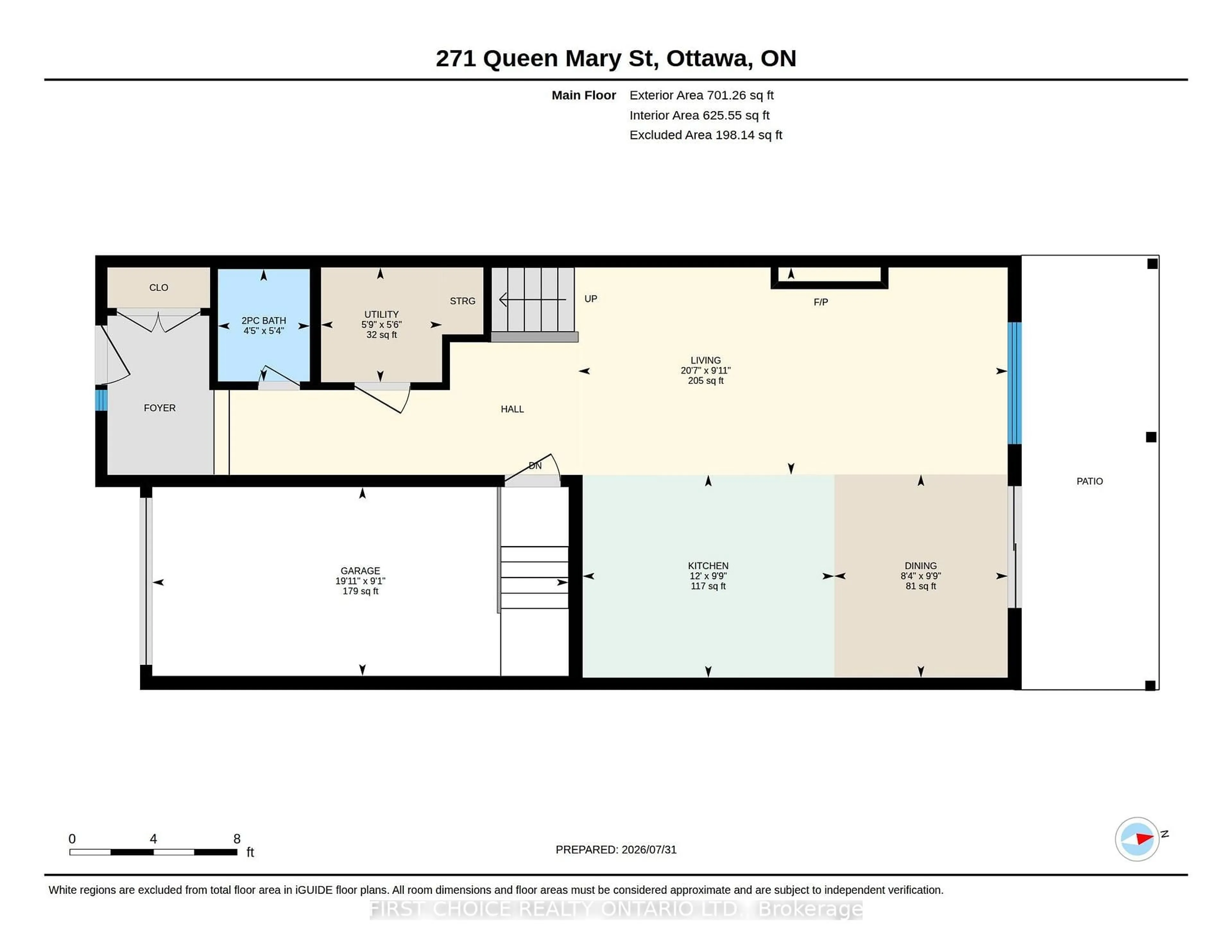 Floor plan for 271 Queen Mary St, Ottawa Ontario K1K 1X1