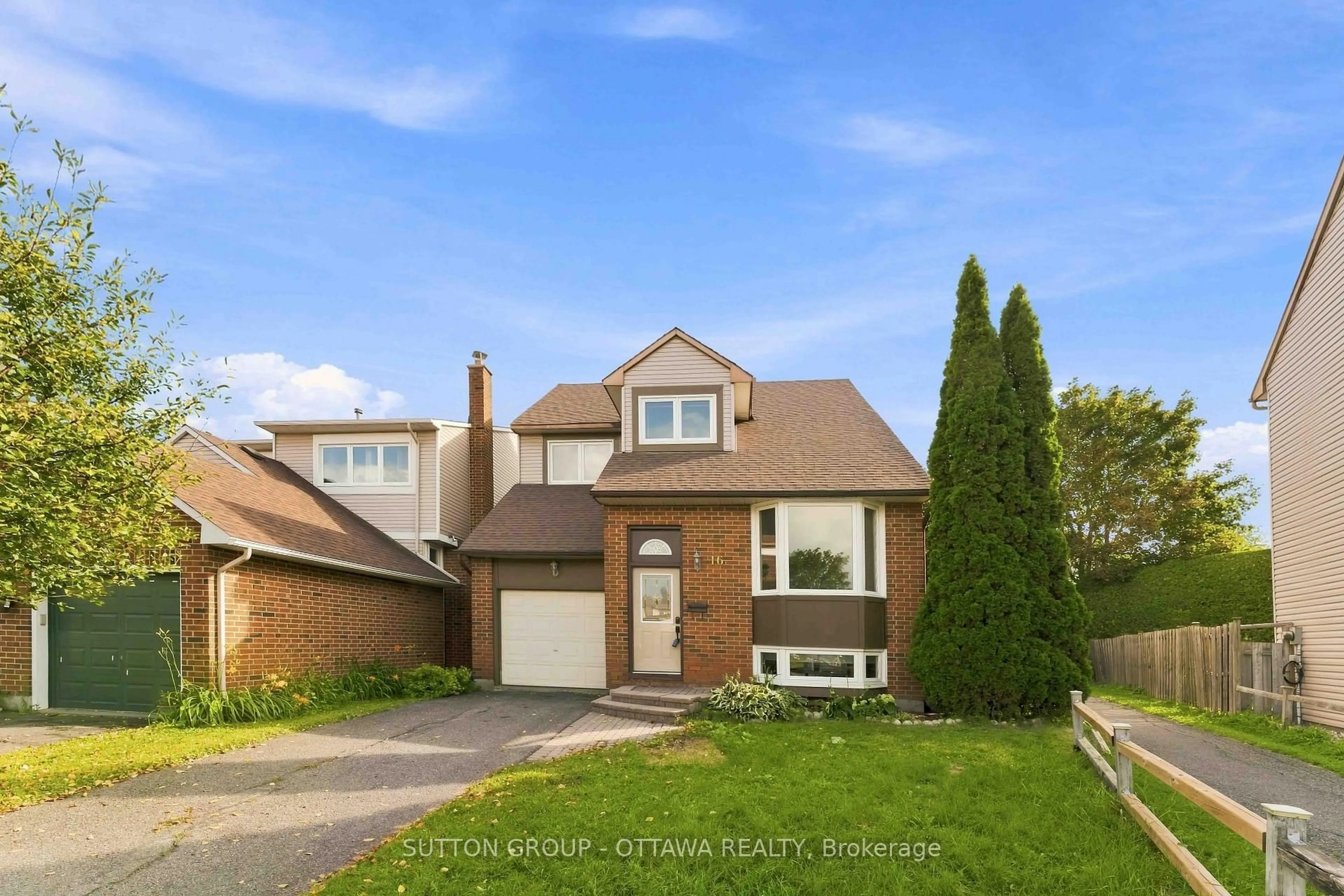 Home with brick exterior material, street for 16 Crimson Gate, Ottawa Ontario K1T 1Z6