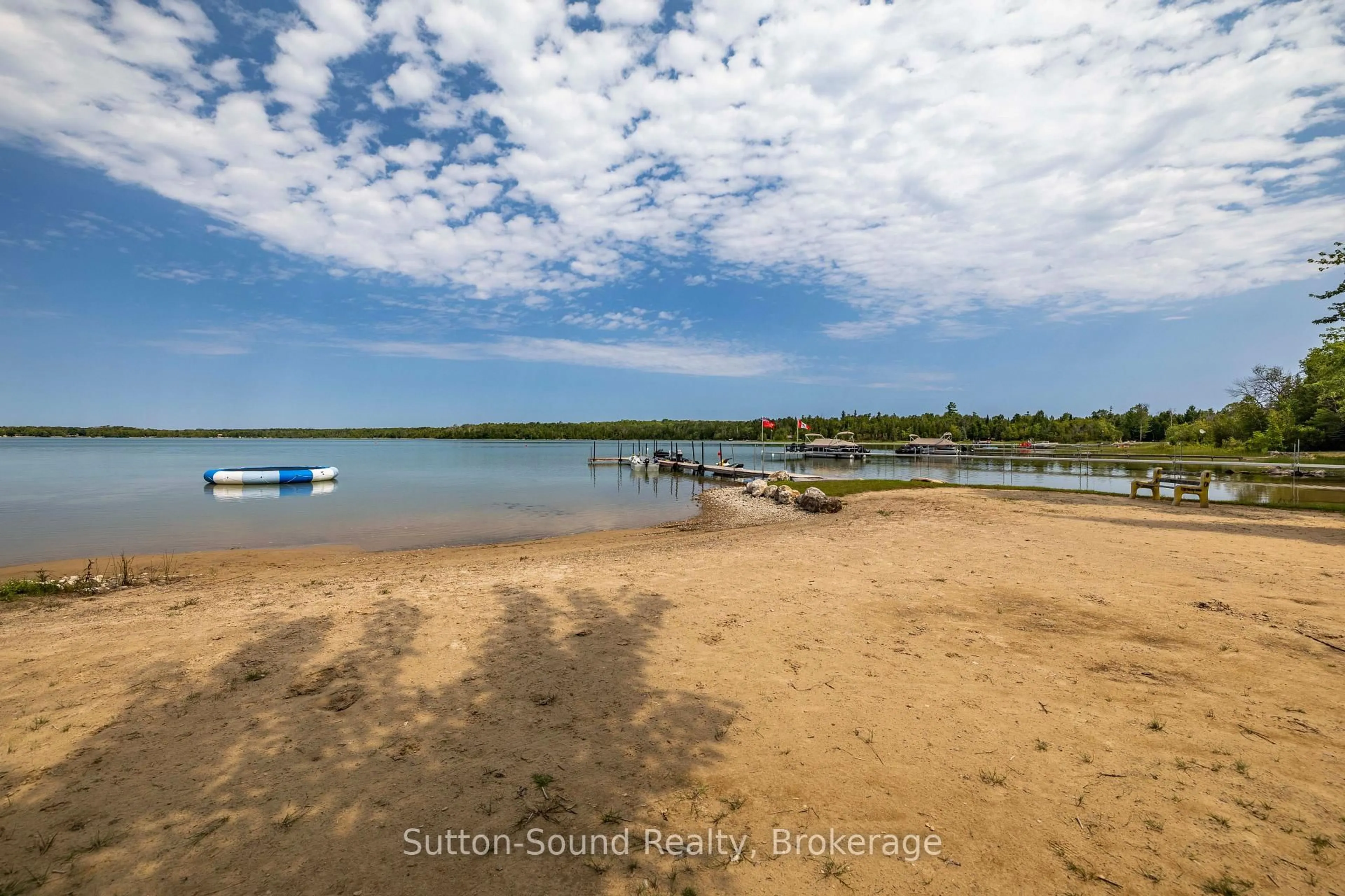 A pic from outside/outdoor area/front of a property/back of a property/a pic from drone, water/lake/river/ocean view for 54 Roth Dr, South Bruce Peninsula Ontario N0H 2T0