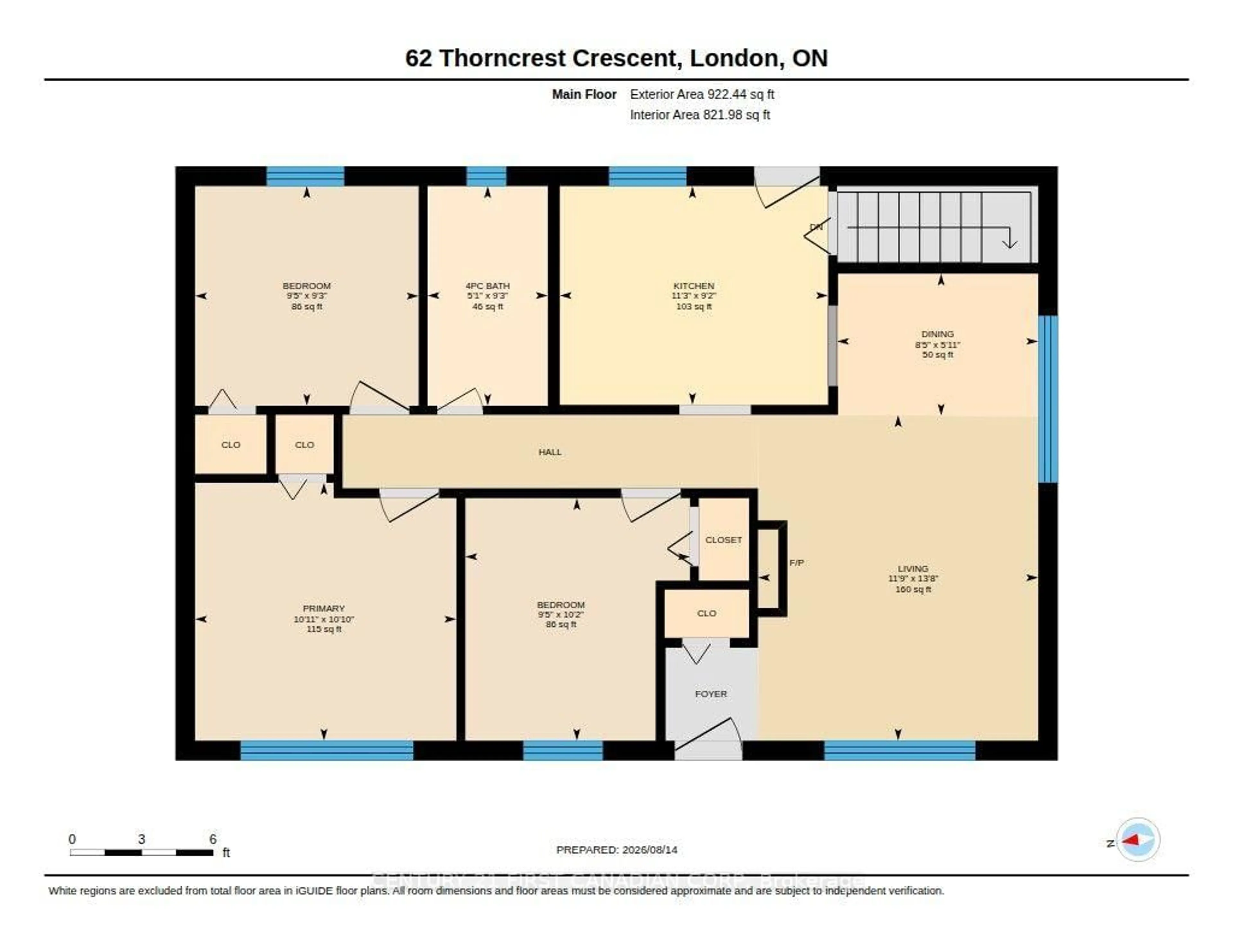 Floor plan for 62 Thorncrest Cres, London South Ontario N6J 1K3