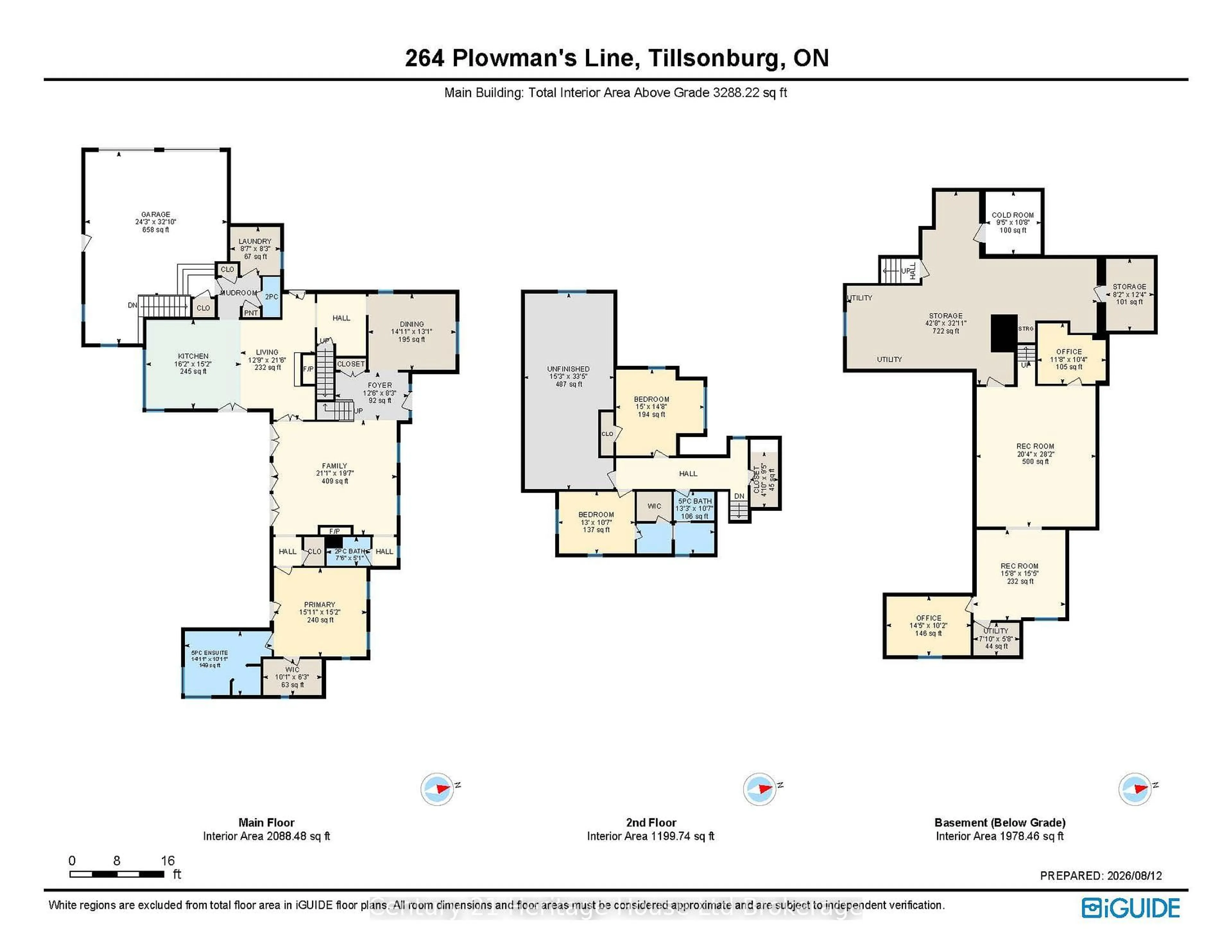 Floor plan for 264 Plowmans Line, Norfolk Ontario N4G 4G9