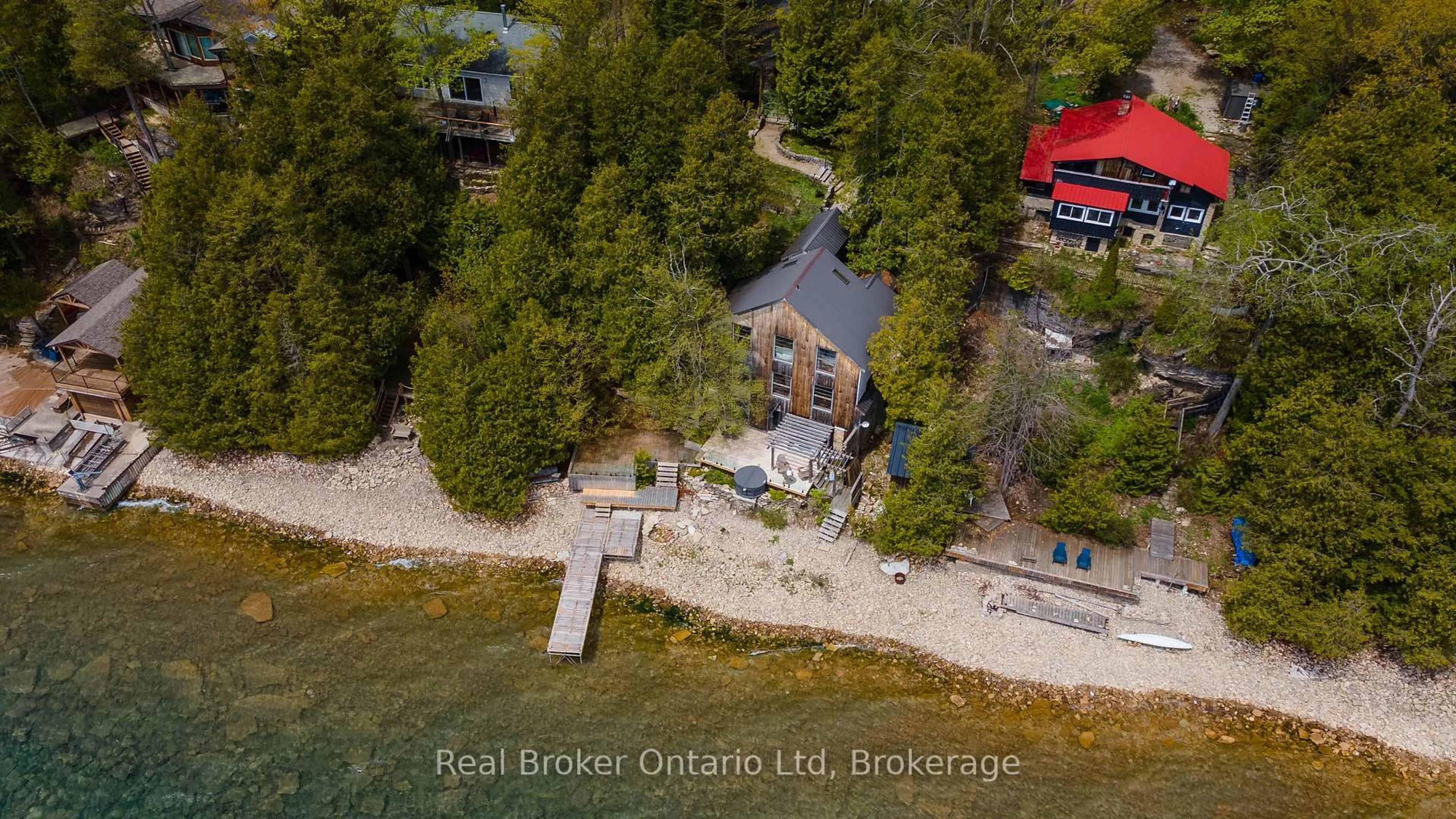 A pic from outside/outdoor area/front of a property/back of a property/a pic from drone, water/lake/river/ocean view for 574 Mallory Beach Rd, South Bruce Peninsula Ontario N0H 2T0