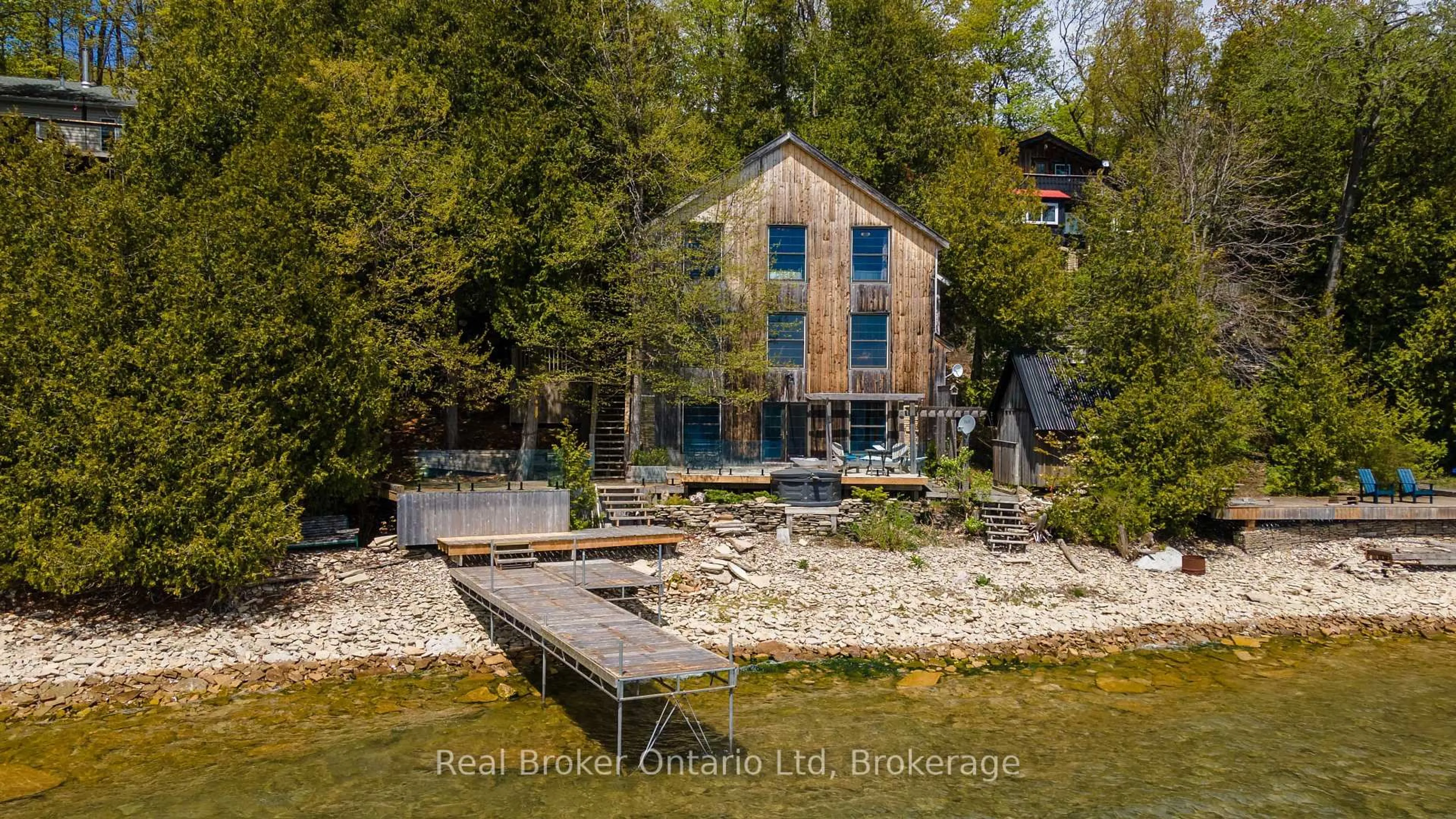 A pic from outside/outdoor area/front of a property/back of a property/a pic from drone, water/lake/river/ocean view for 574 Mallory Beach Rd, South Bruce Peninsula Ontario N0H 2T0