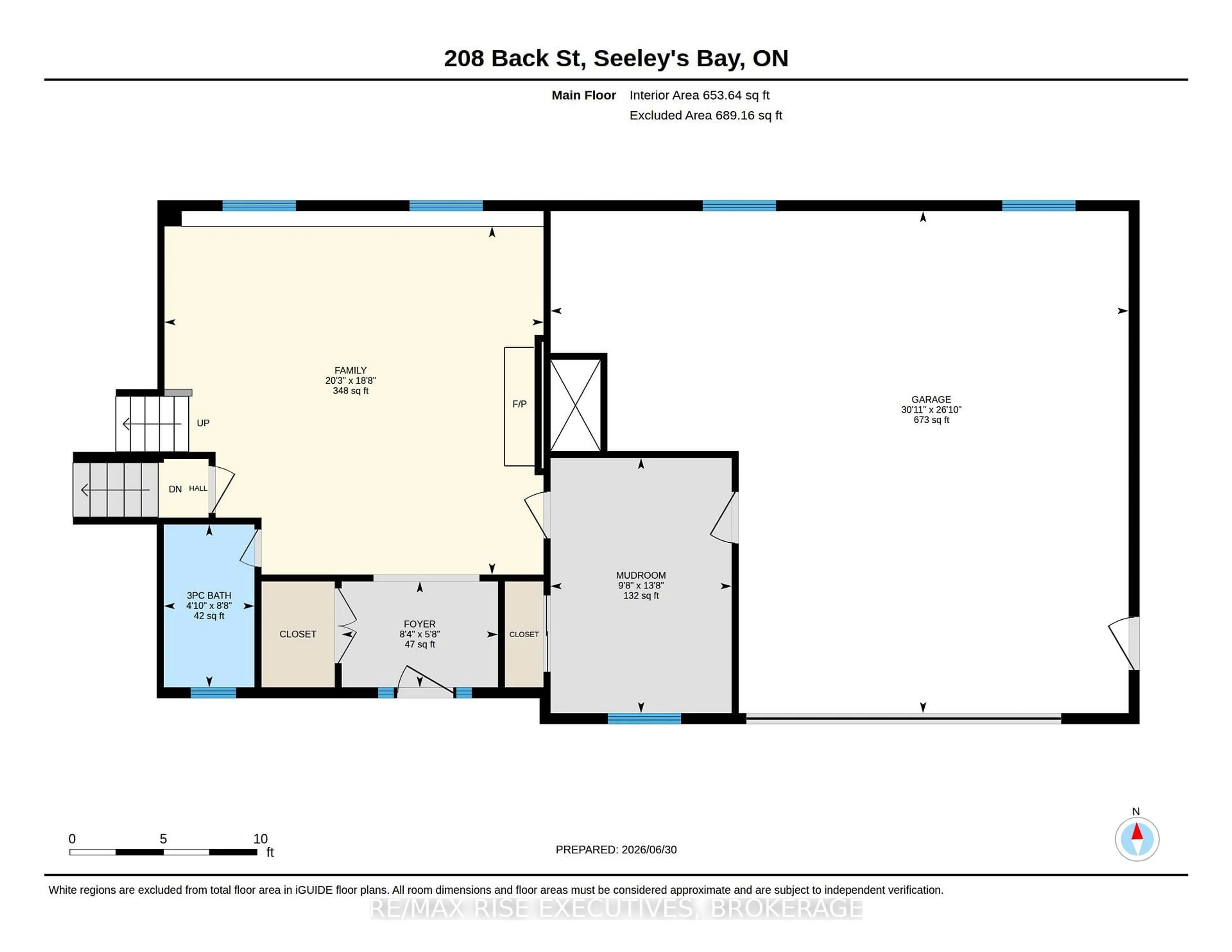 Floor plan for 208 Back St, Leeds and the Thousand Islands Ontario K0H 2N0
