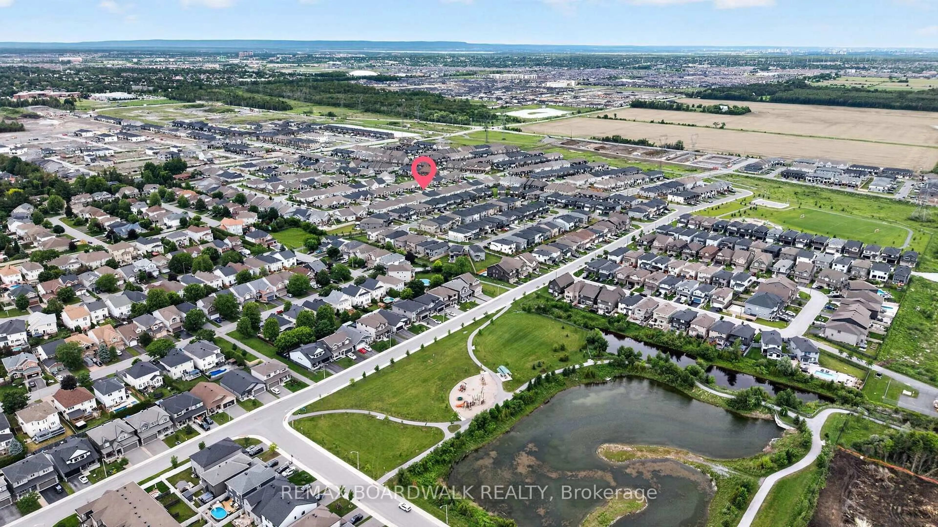 A pic from outside/outdoor area/front of a property/back of a property/a pic from drone, water/lake/river/ocean view for 224 Maygrass Way, Ottawa Ontario K2S 2K6