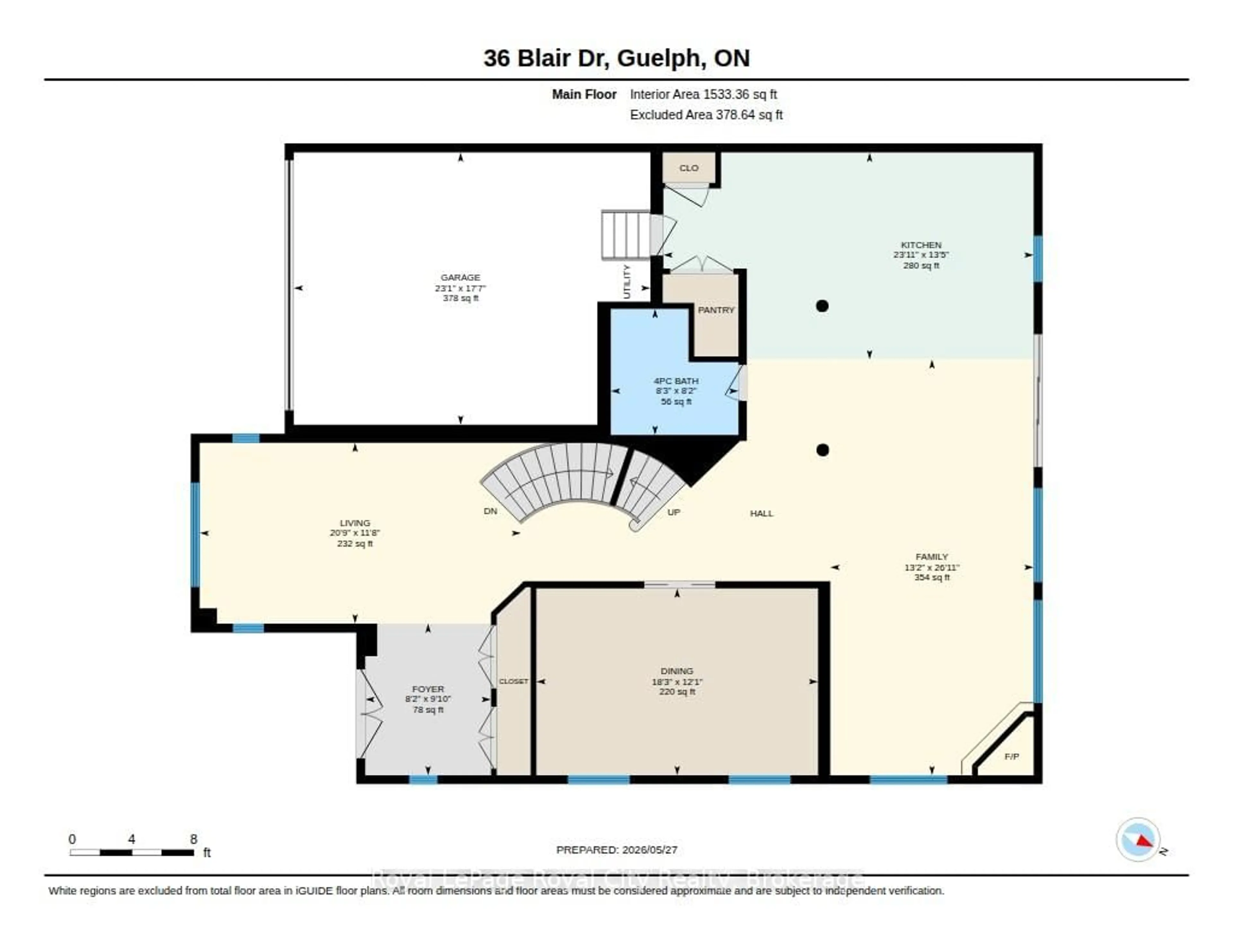 Floor plan for 36 Blair Dr, Guelph Ontario N1L 1N7