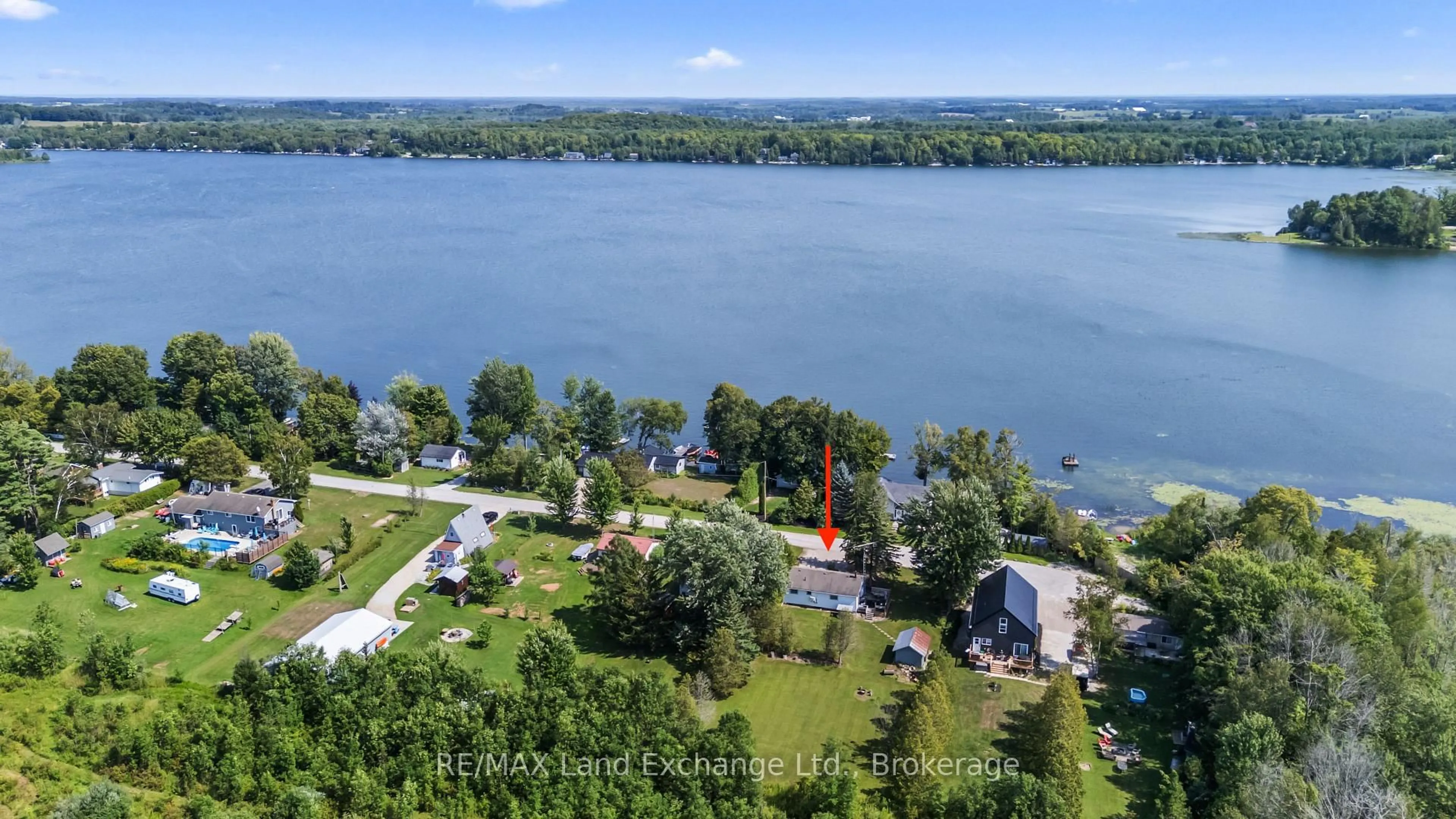 A pic from outside/outdoor area/front of a property/back of a property/a pic from drone, water/lake/river/ocean view for 46 Lilac Lane, South Bruce Peninsula Ontario N0H 1A0