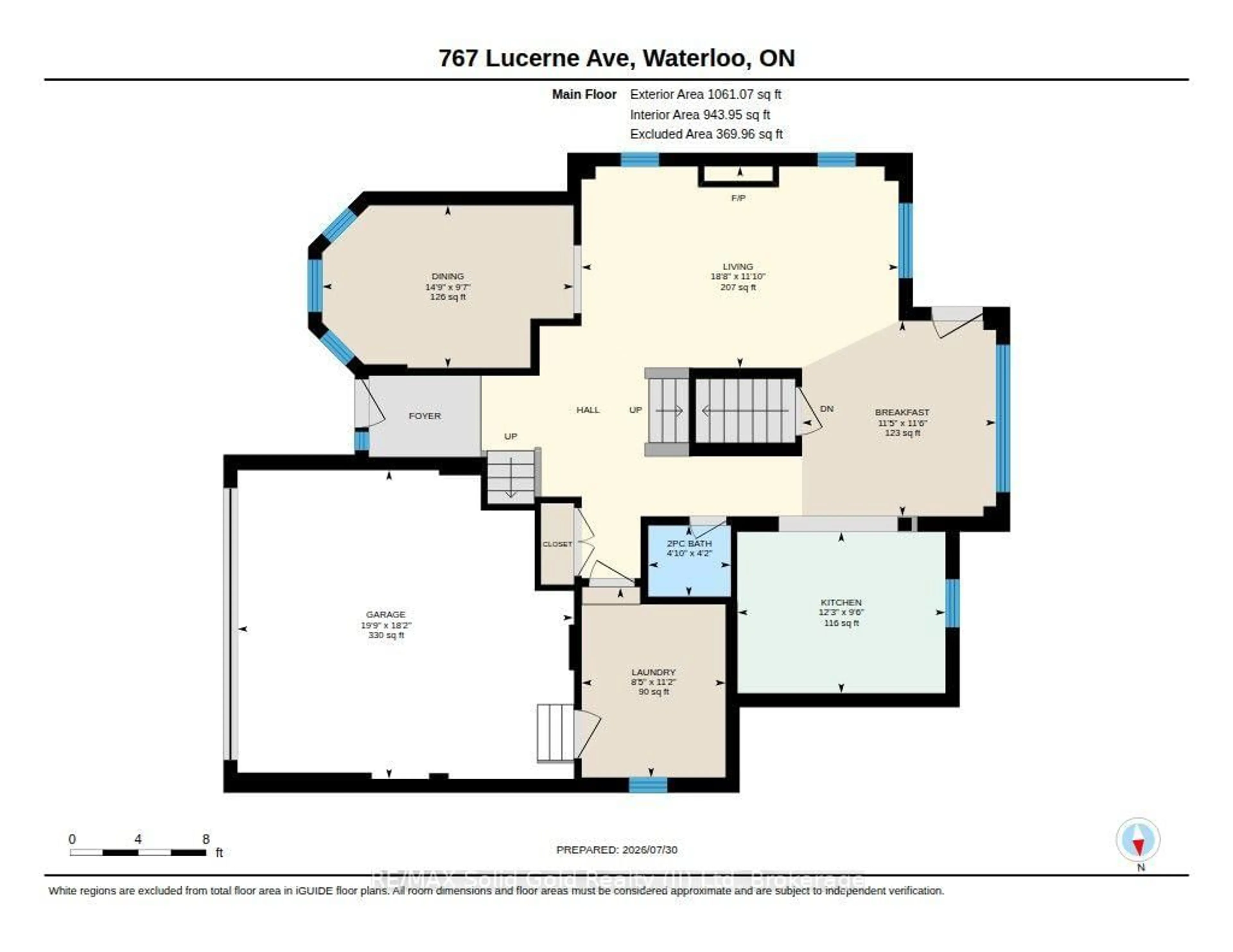 Floor plan for 767 Lucerne Ave, Waterloo Ontario N2T 2Y3