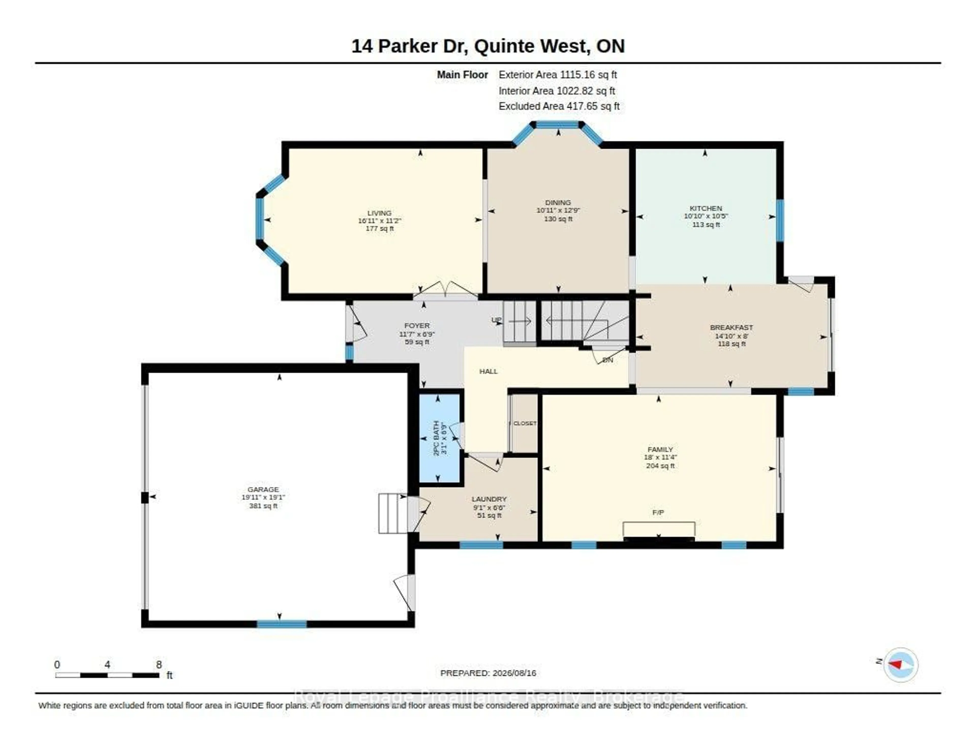 Floor plan for 14 Parker Dr, Quinte West Ontario K8V 6M9