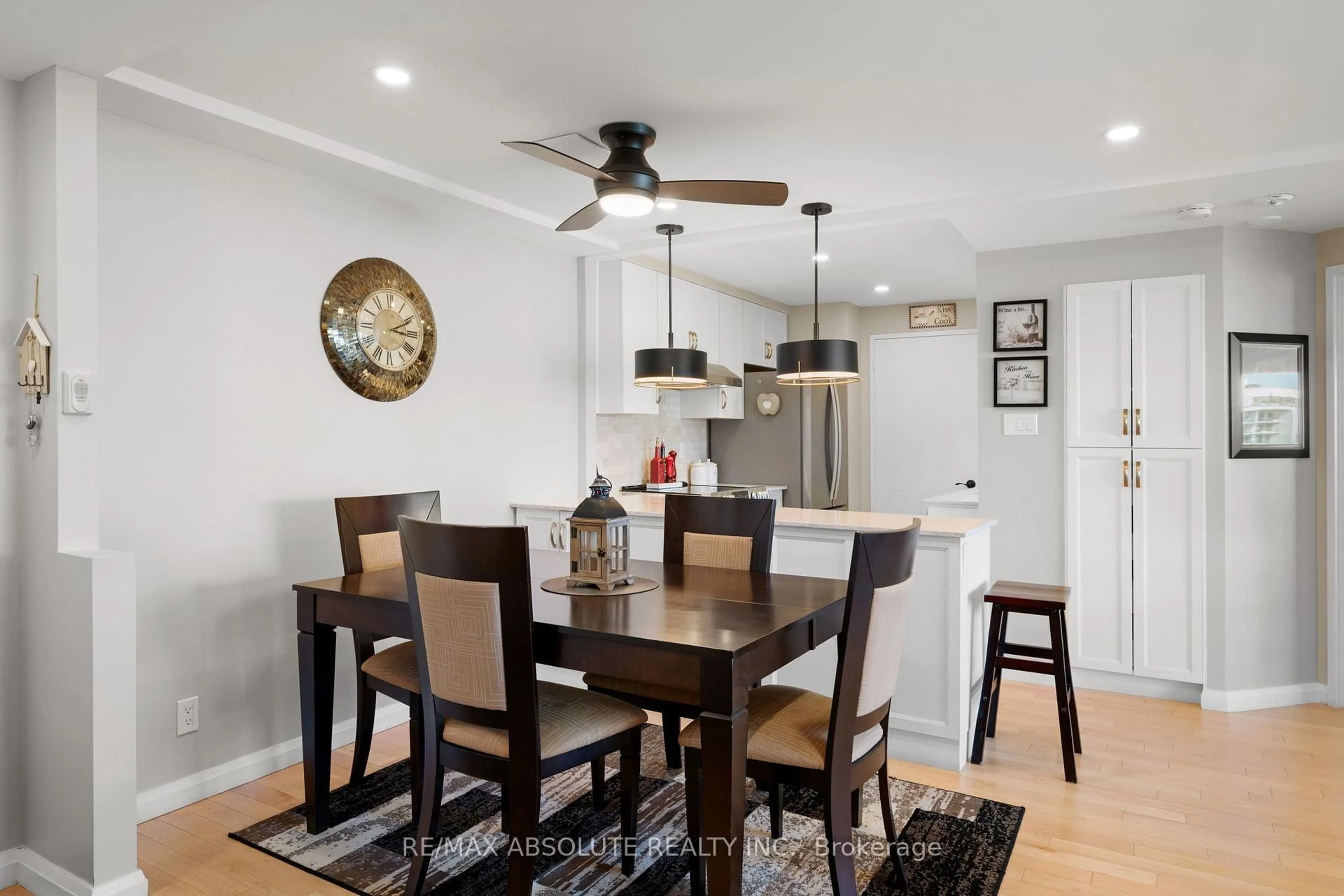 Open concept kitchen, wood/laminate floor for 80 Sandcastle Dr #1109, Ottawa Ontario K2H 9E7