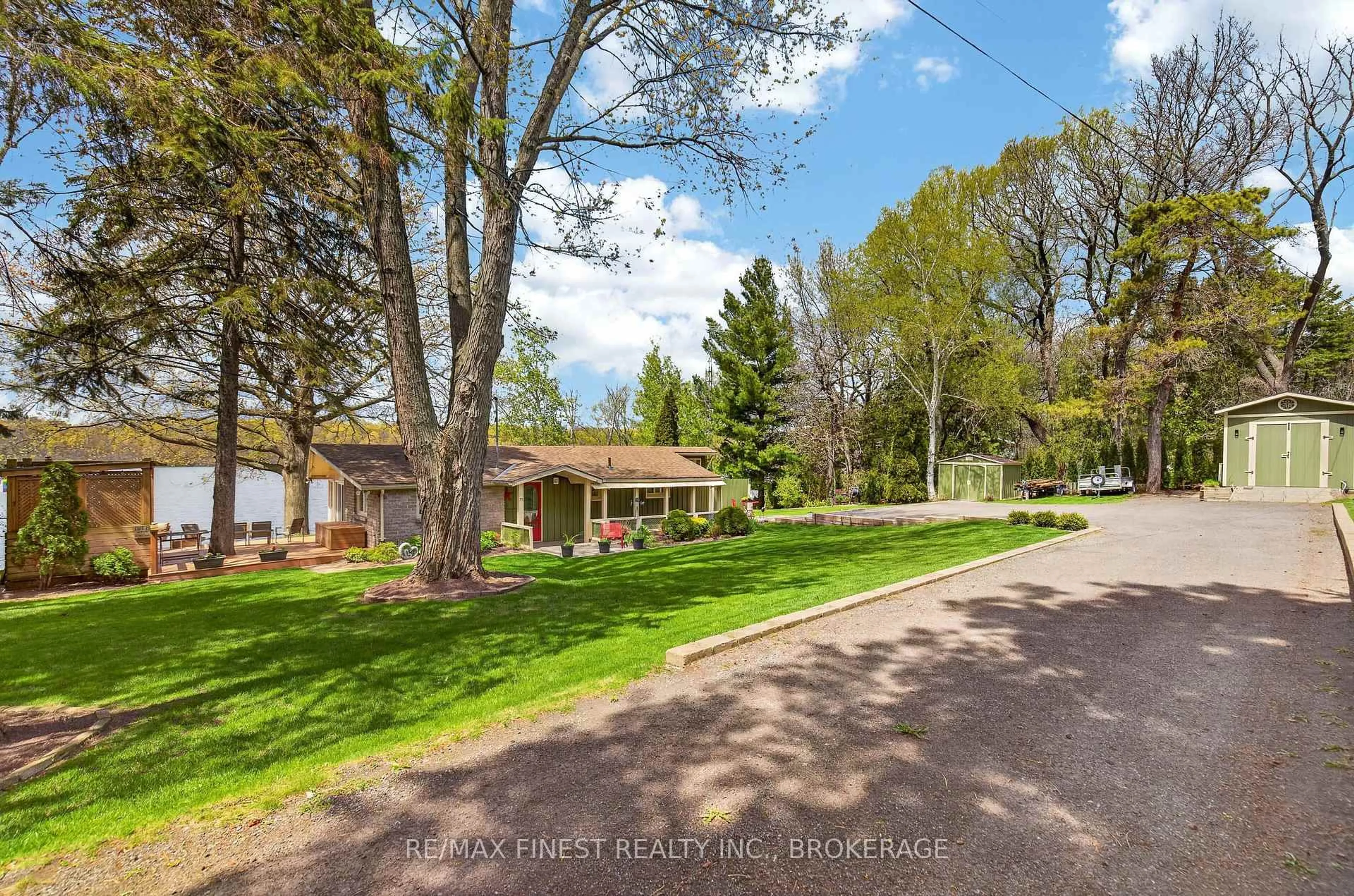 A pic from outside/outdoor area/front of a property/back of a property/a pic from drone, water/lake/river/ocean view for 77 Hickory Lane, Napanee Ontario K7R 3K8