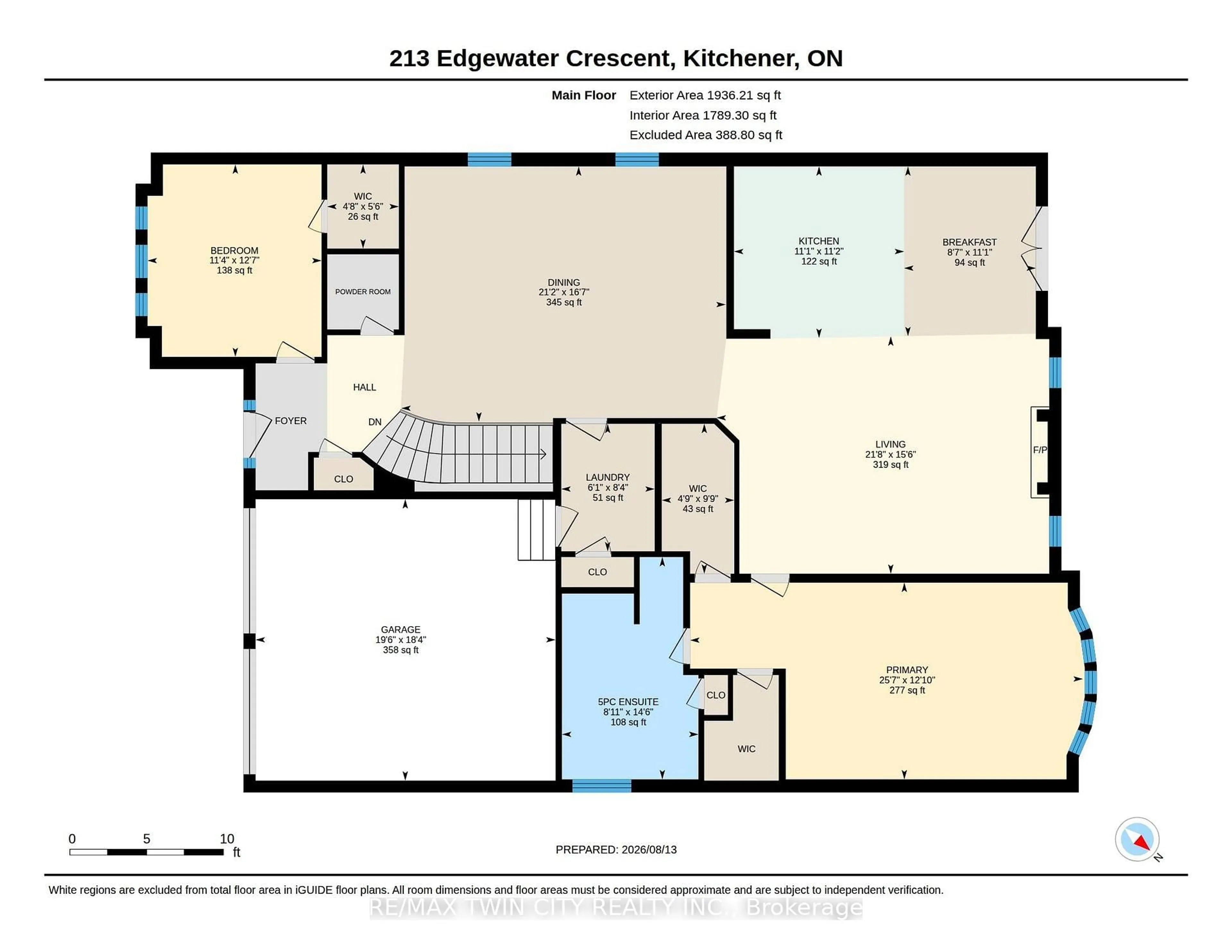 Floor plan for 213 Edgewater Cres, Kitchener Ontario N2A 4M2