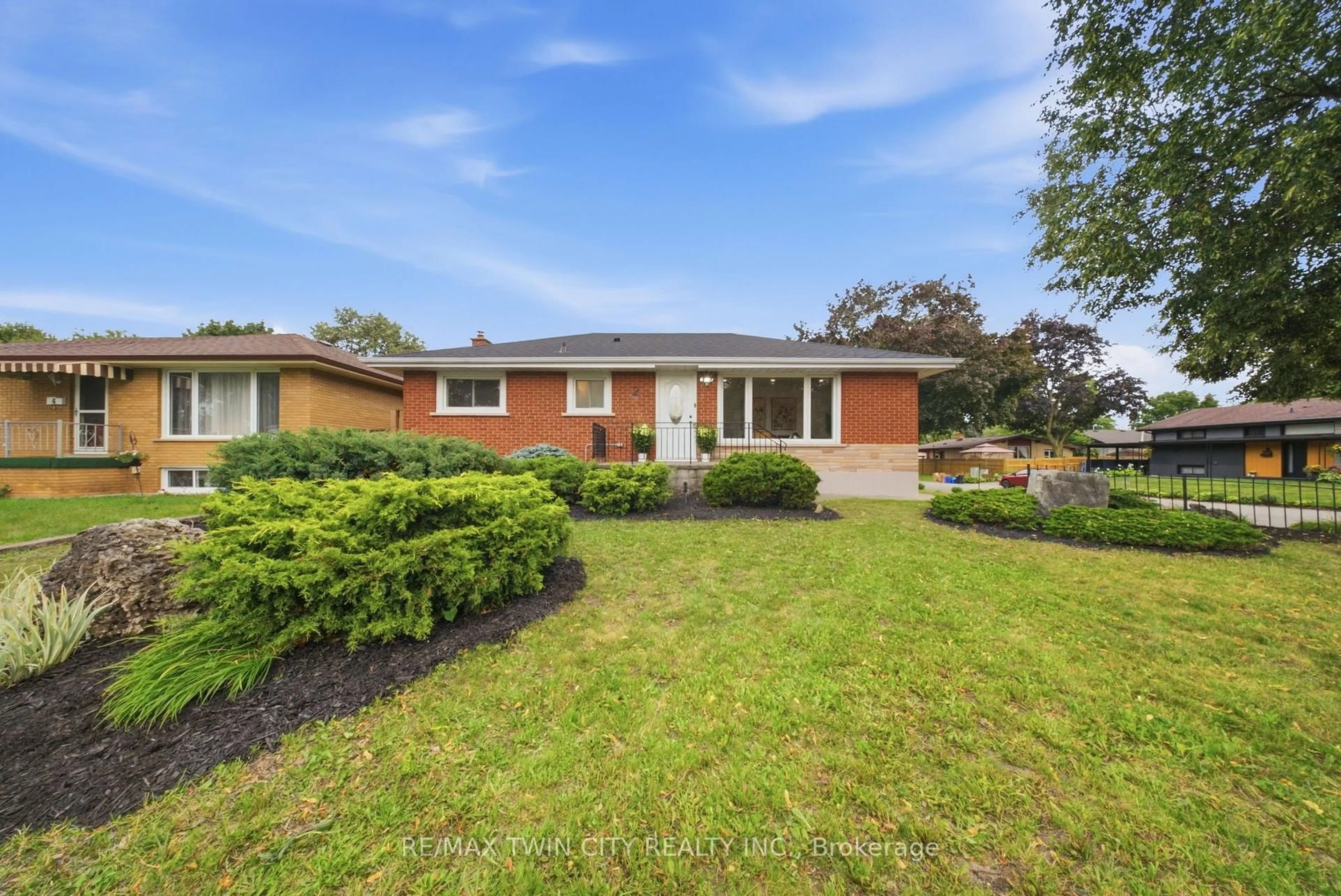 Home with brick exterior material, street for 2 Frontenac Ave, Brantford Ontario N3R 3B6