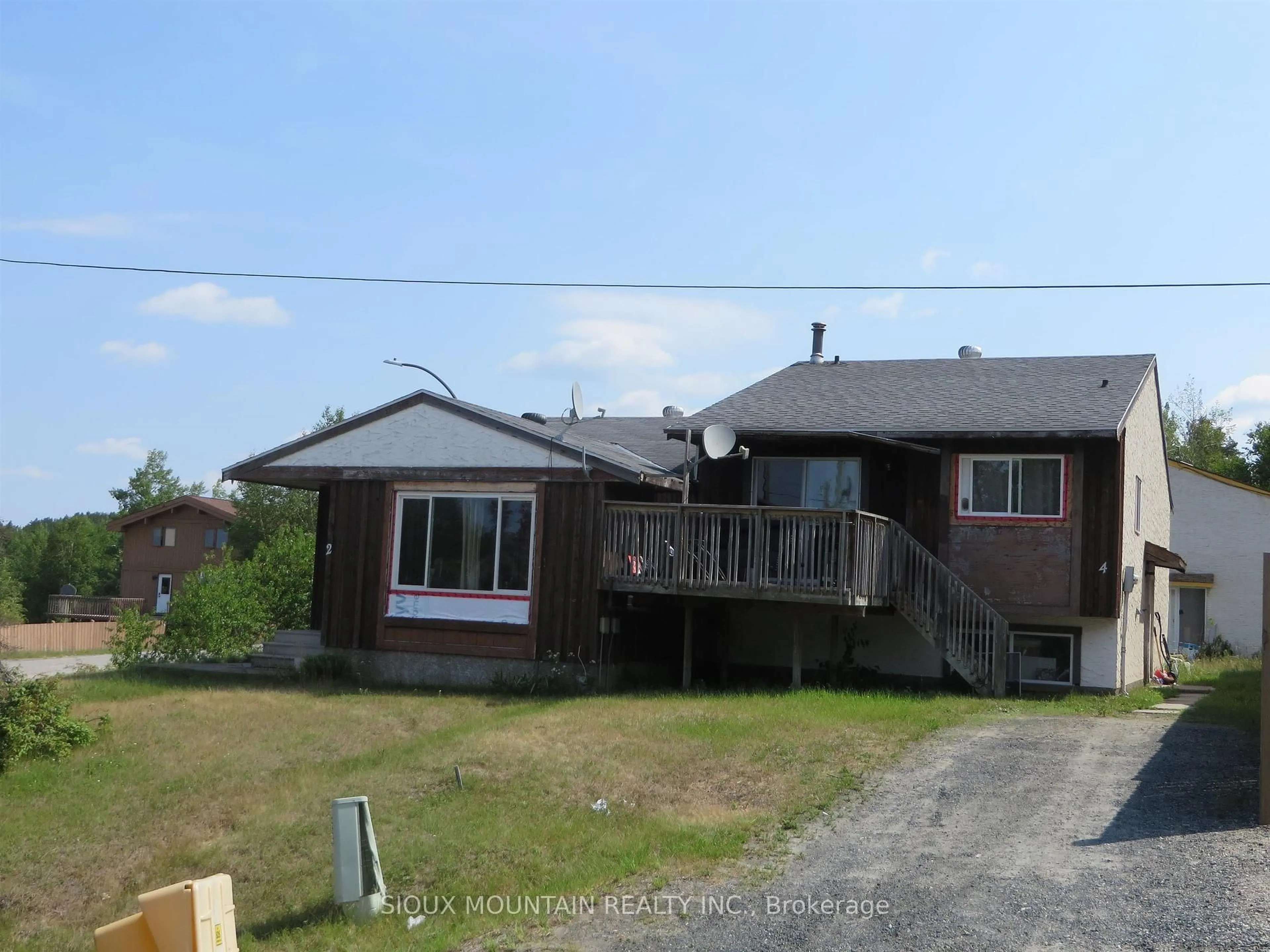 A pic from outside/outdoor area/front of a property/back of a property/a pic from drone, unknown for 2 & 4 Ohman Avenue, Pickle Lake Ontario P0V 3A0