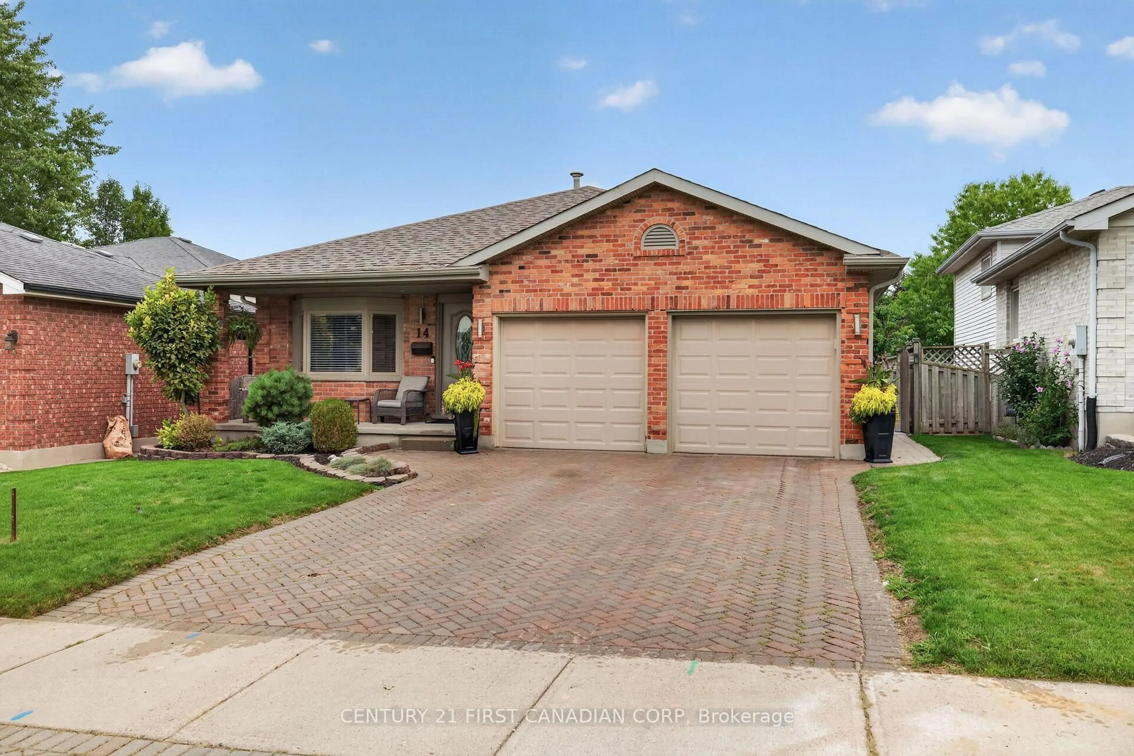 Home with brick exterior material, street for 14 Kristina Cres, London South Ontario N6E 3V3
